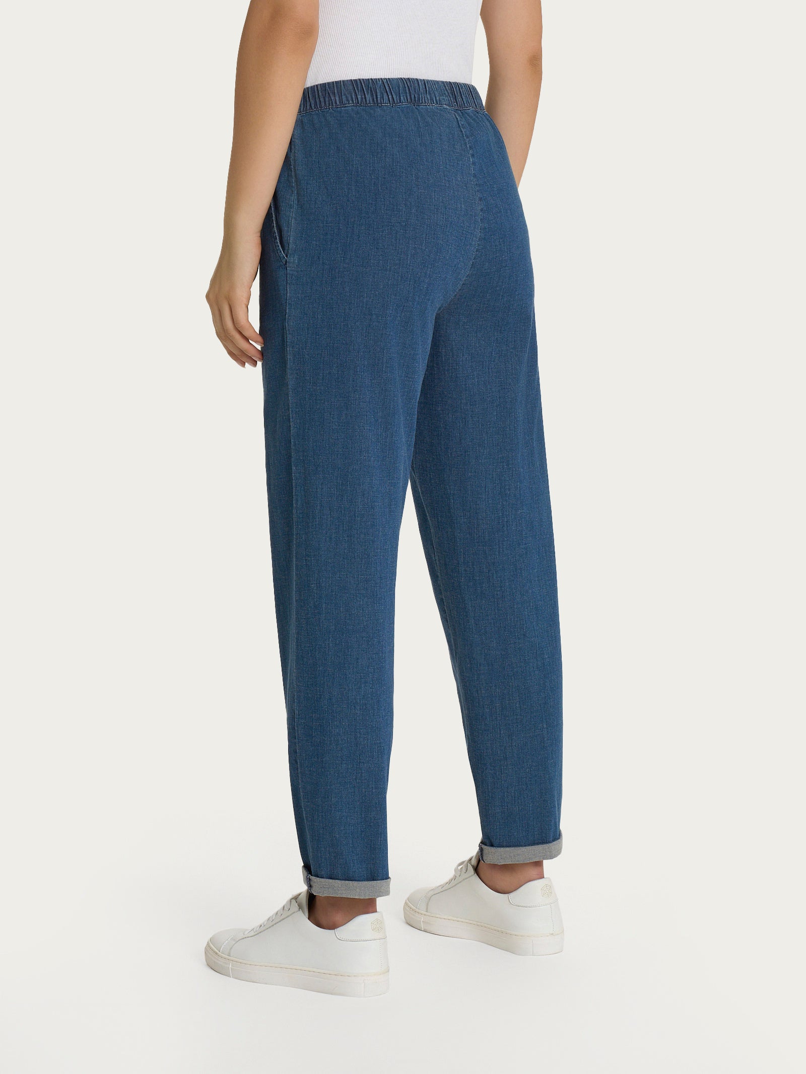 Ragno Super Light Denim Jeans Jogger Donna Indigo Elastico