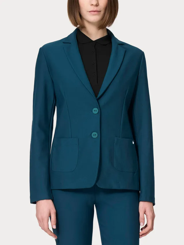 Ragno Compact Blazer Due Bottoni Reflecting Pond antipiega
