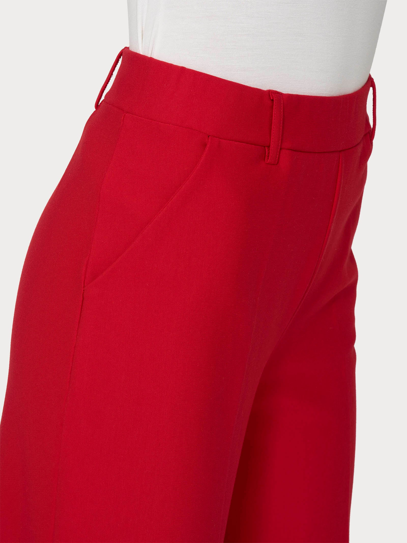 Ragno Cropped pantalone donna rosso ampio cropped