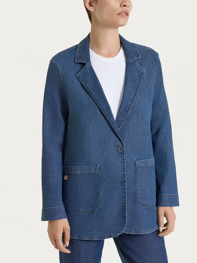 Ragno Super Denim blazer over denim jeans chiaro