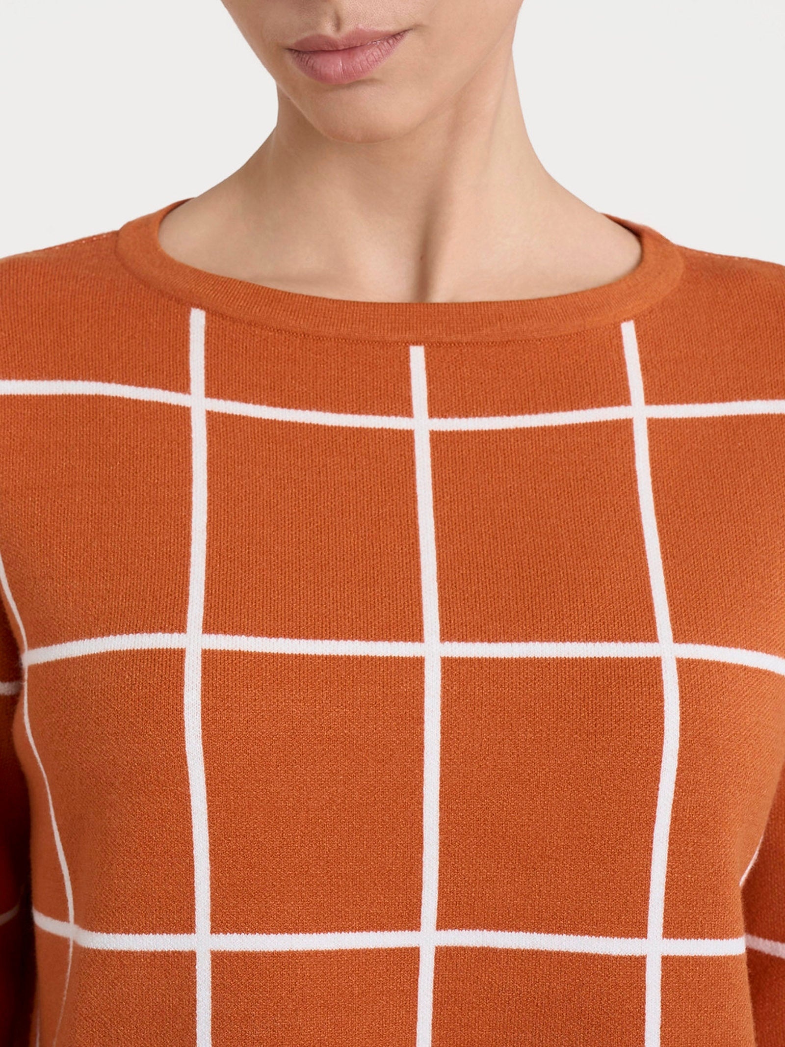 Ragno Super Soft Maglia Barchetta Fantasia Check Rust boxy calda