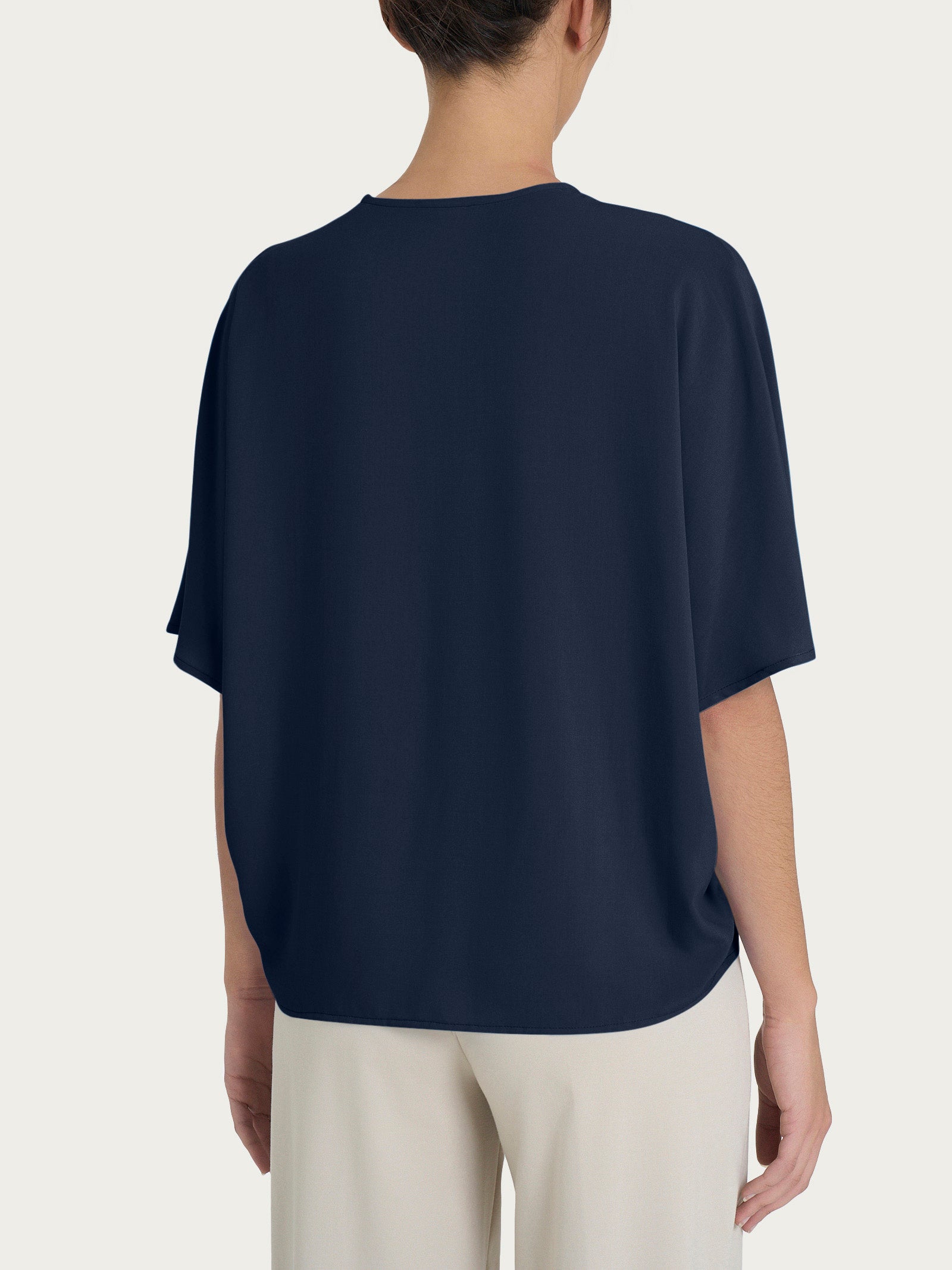 Ragno Ecoseta blusa donna Bleu scollo a V viscosa