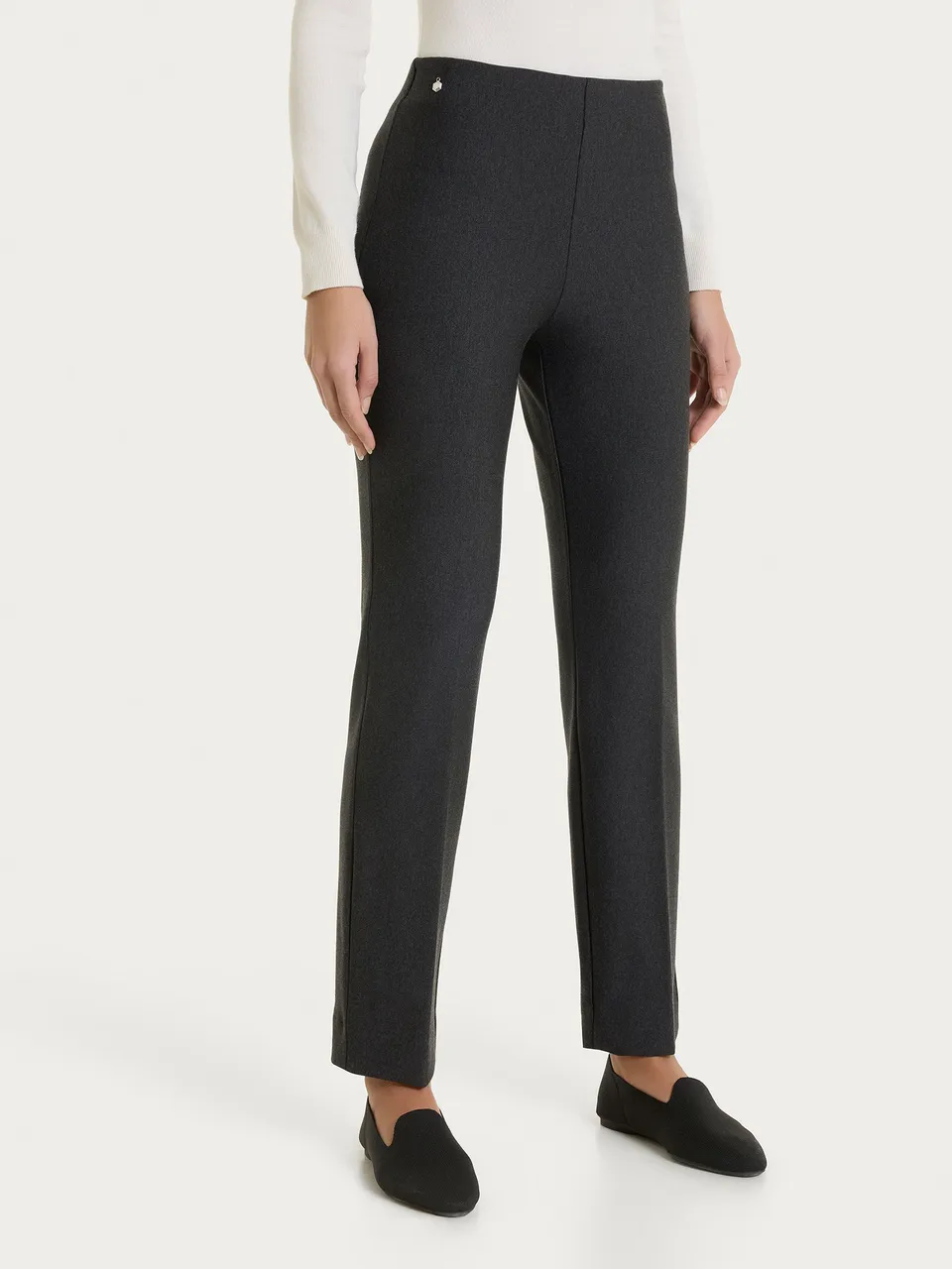 Ragno Compact Pantalone Gamba Dritta Donna Oscuro Mel Elasticizzato