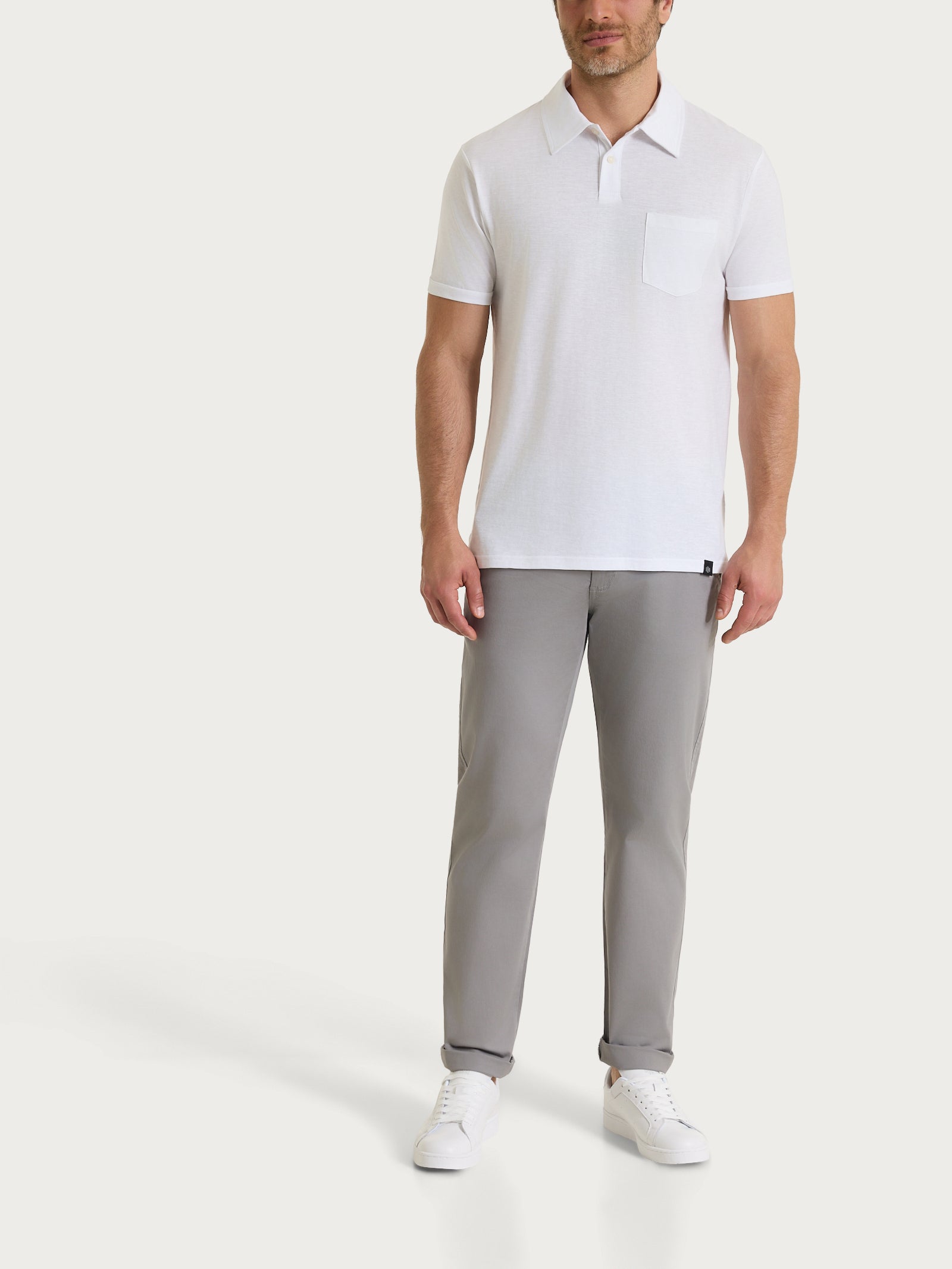 Ragno Polo Cotone Slub Jersey Bianco Uomo