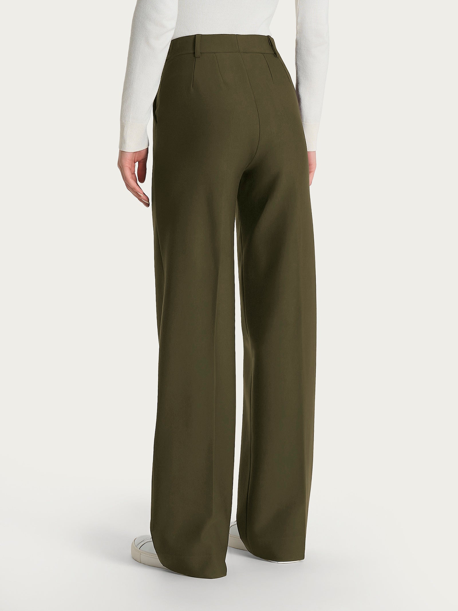 Ragno Compact Pantalone Palazzo Donna Dark Olive Tasche