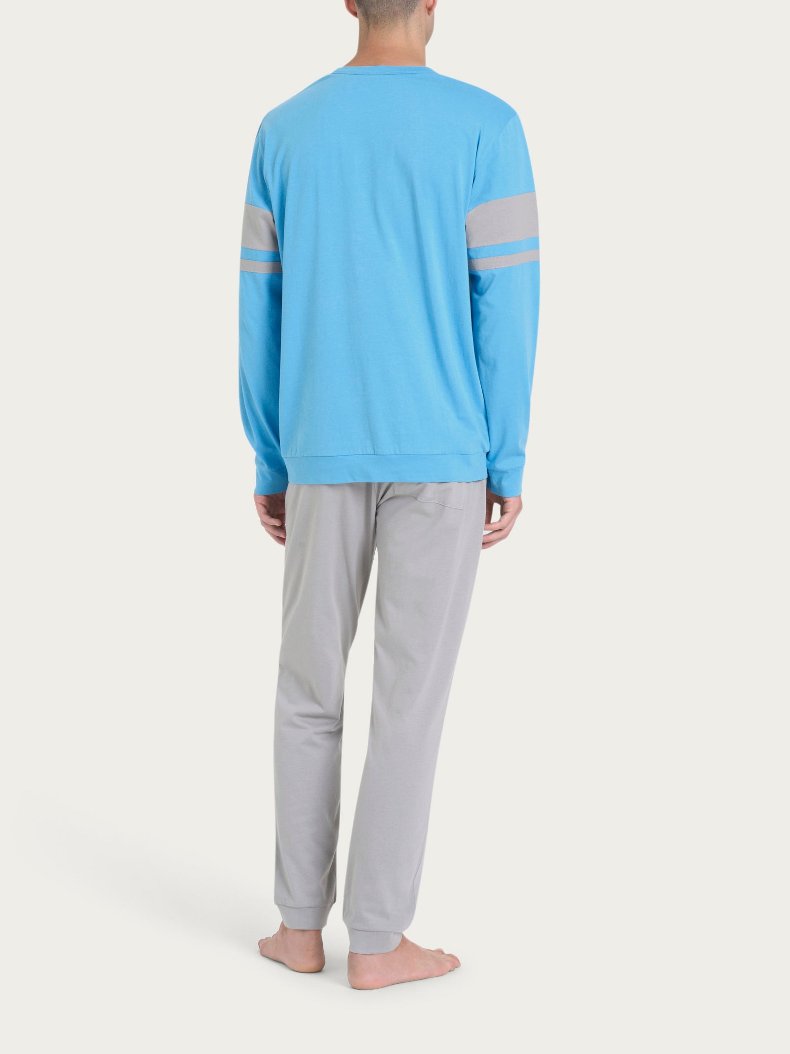 Ragno Jersey di Cotone pigiama serafino Azure Blue in cotone