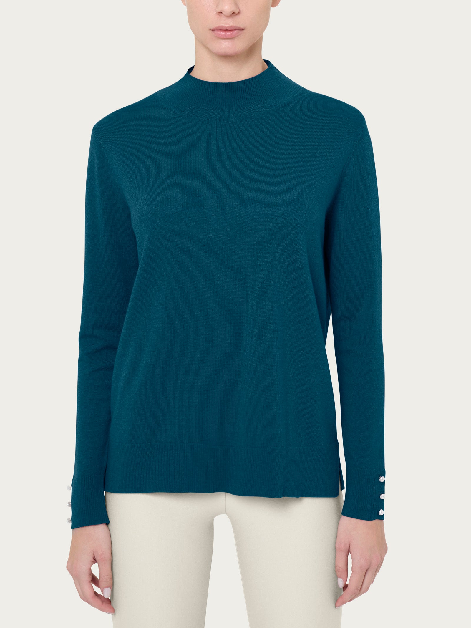 Ragno Merino Soft Lupetto Lana Blu Perline