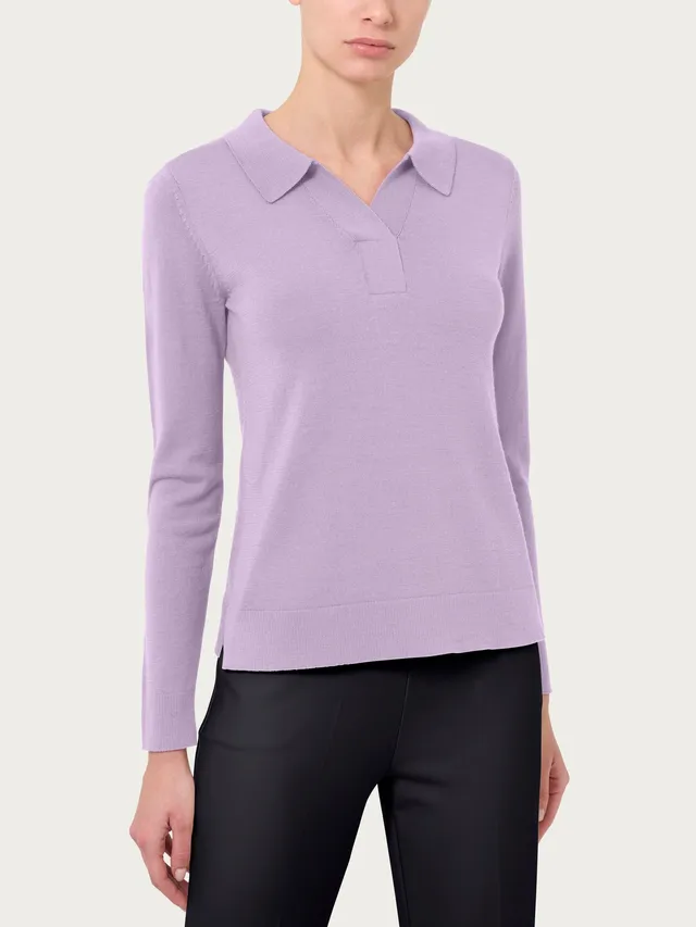 Ragno Merino Soft Polo Lana Donna Orchid Petal termoregolante