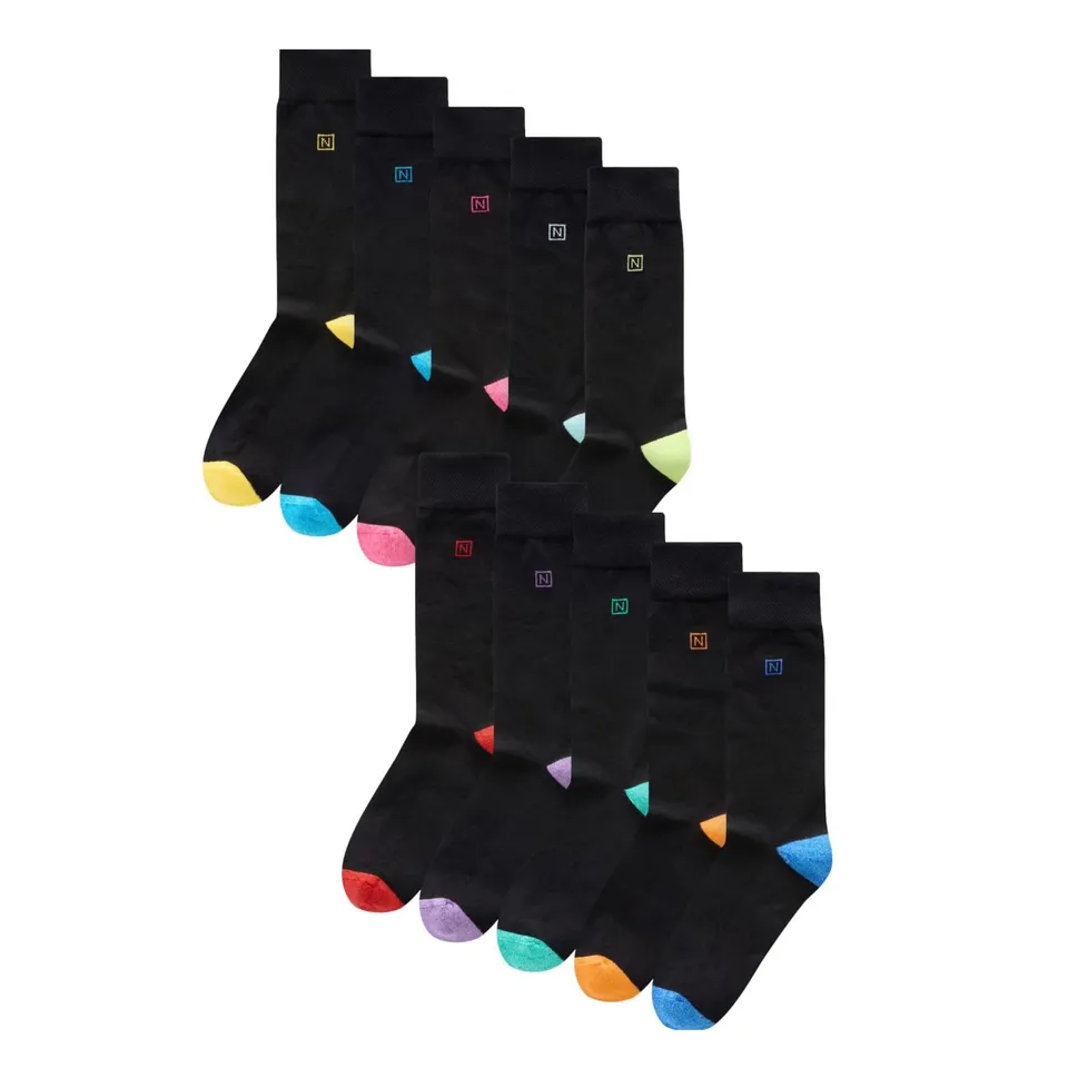 Next calzini uomo neri 5 paia cotone imbottiti