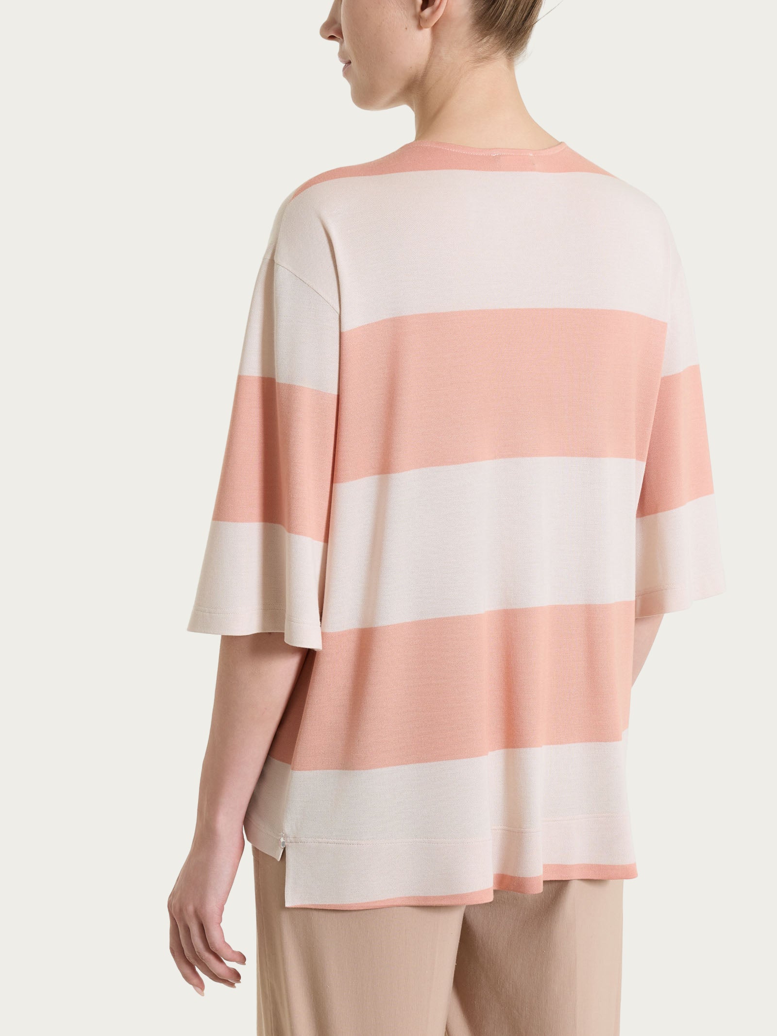 Ragno Summer Light maglietta scollo V righe viscosa Cork