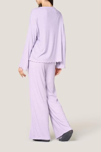 Goldenpoint Wide Leg Pigiama Lungo Donna a Coste
