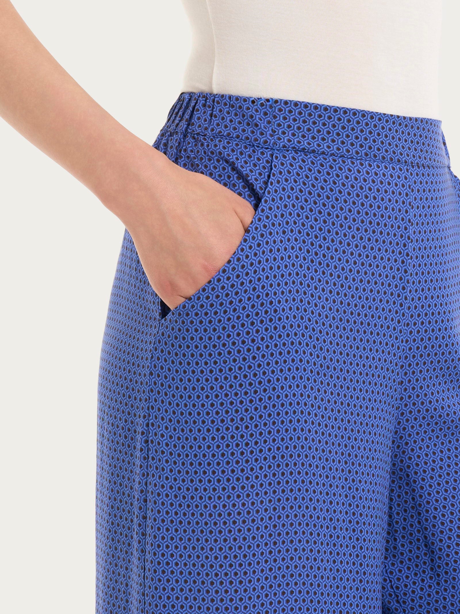 Ragno EcoSeta pantalone palazzo Dazzling Blue con tasche