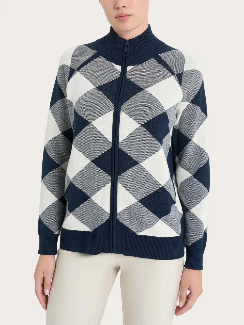 Ragno Winter Cotton bomberino Fantasia Bleu jacquard