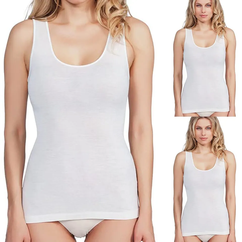 Lady C EGI Canotta lana e seta bianca 3 pezzi XS