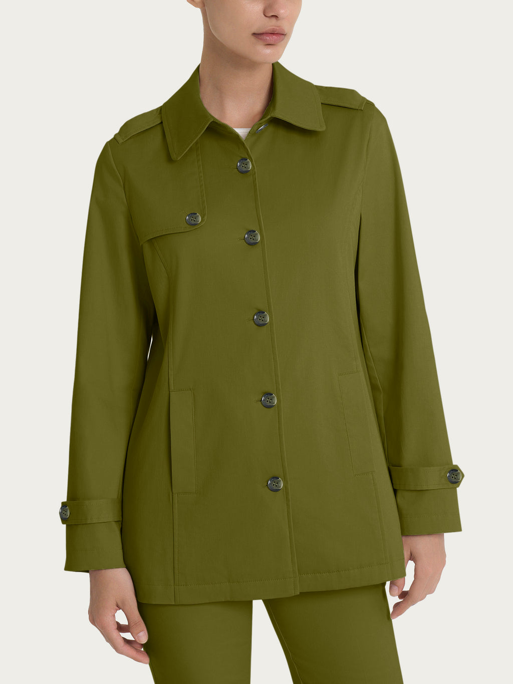 Ragno Satin Power WR Trench leggero verde cotone