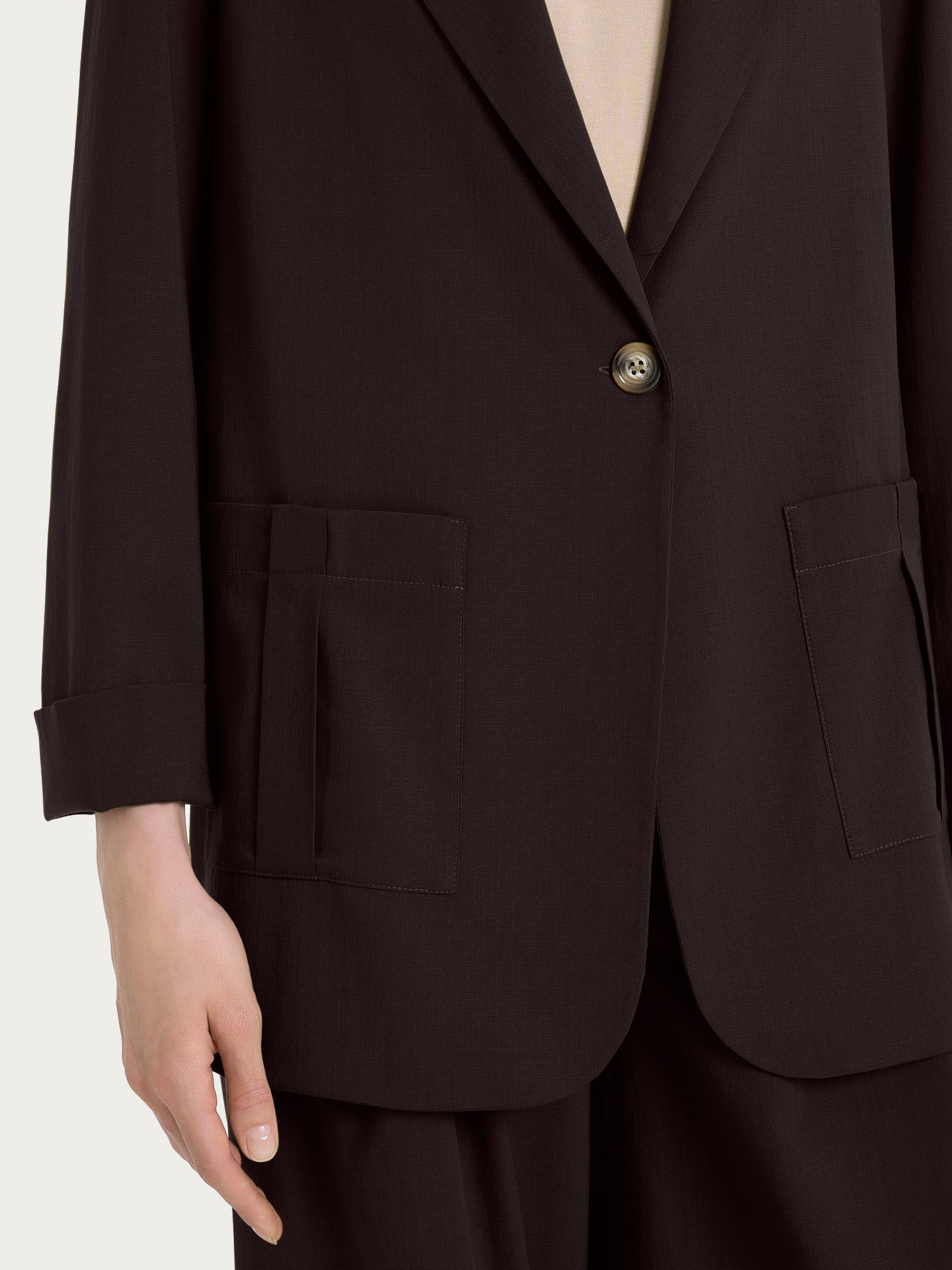 Ragno Super Natural blazer destrutturato marrone Chocolate