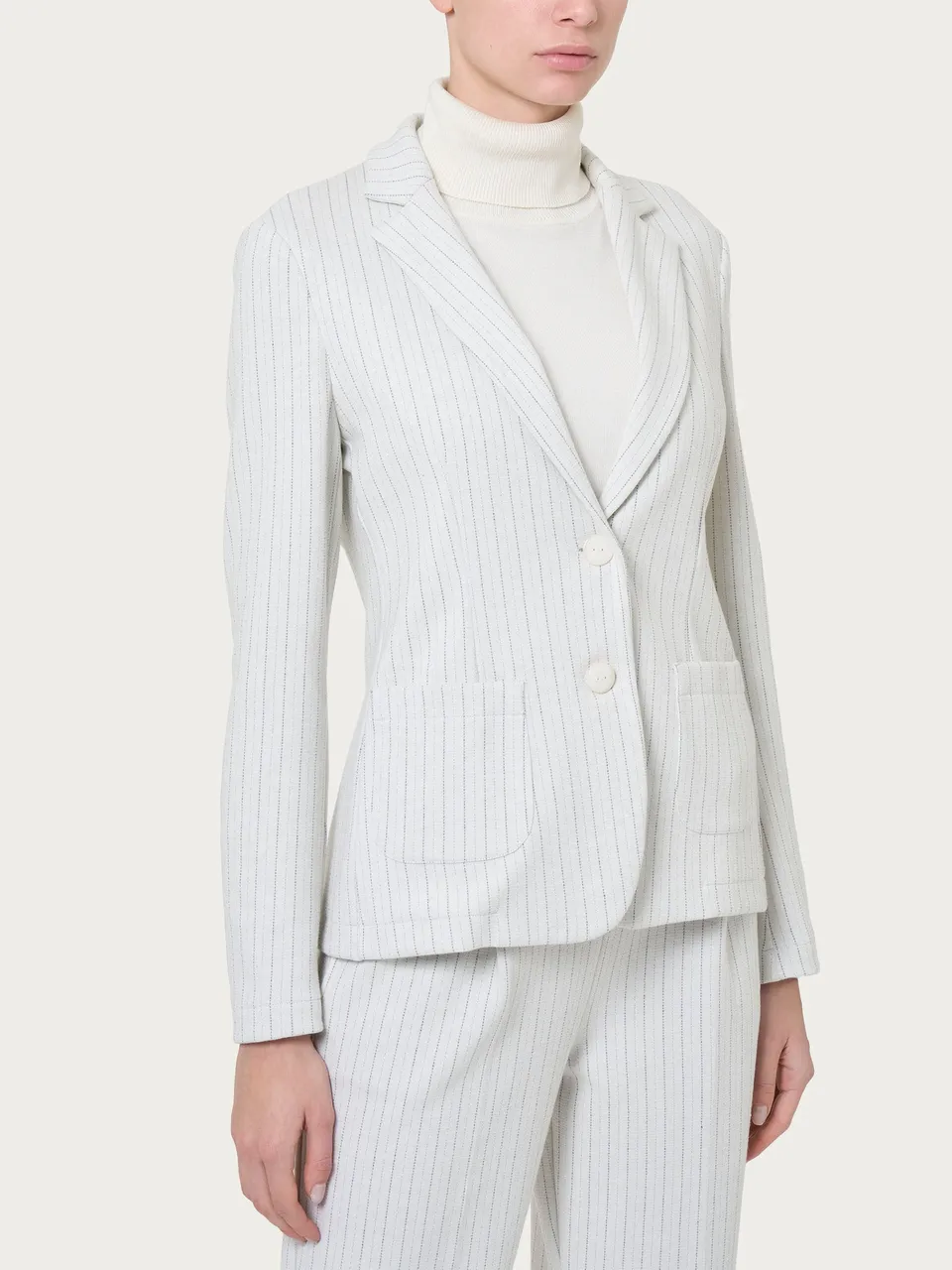 Ragno Blazer donna gessato nero lurex jacquard