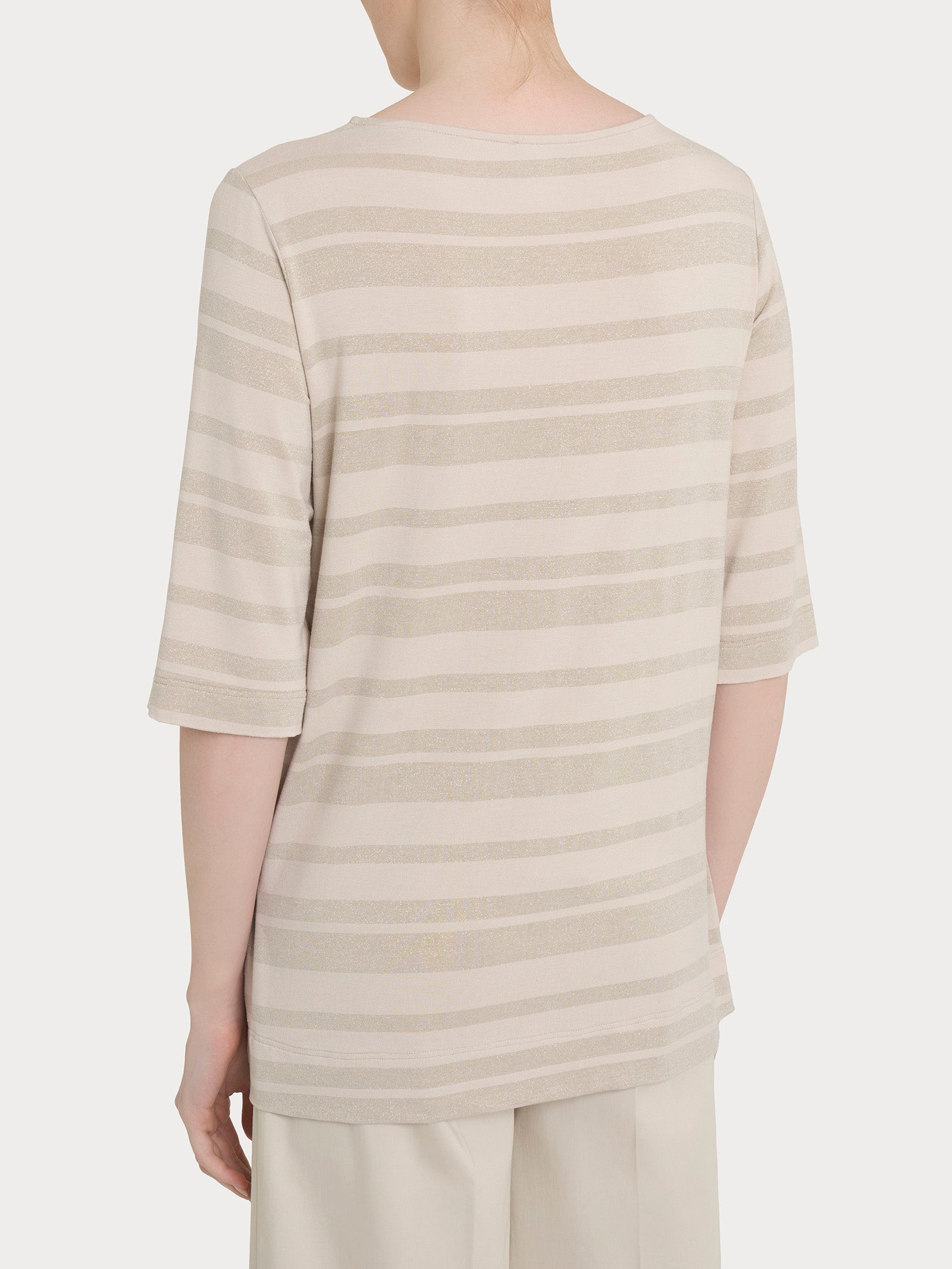 Ragno Viscosa Summer Maglietta Stripes Champignon righe lurex