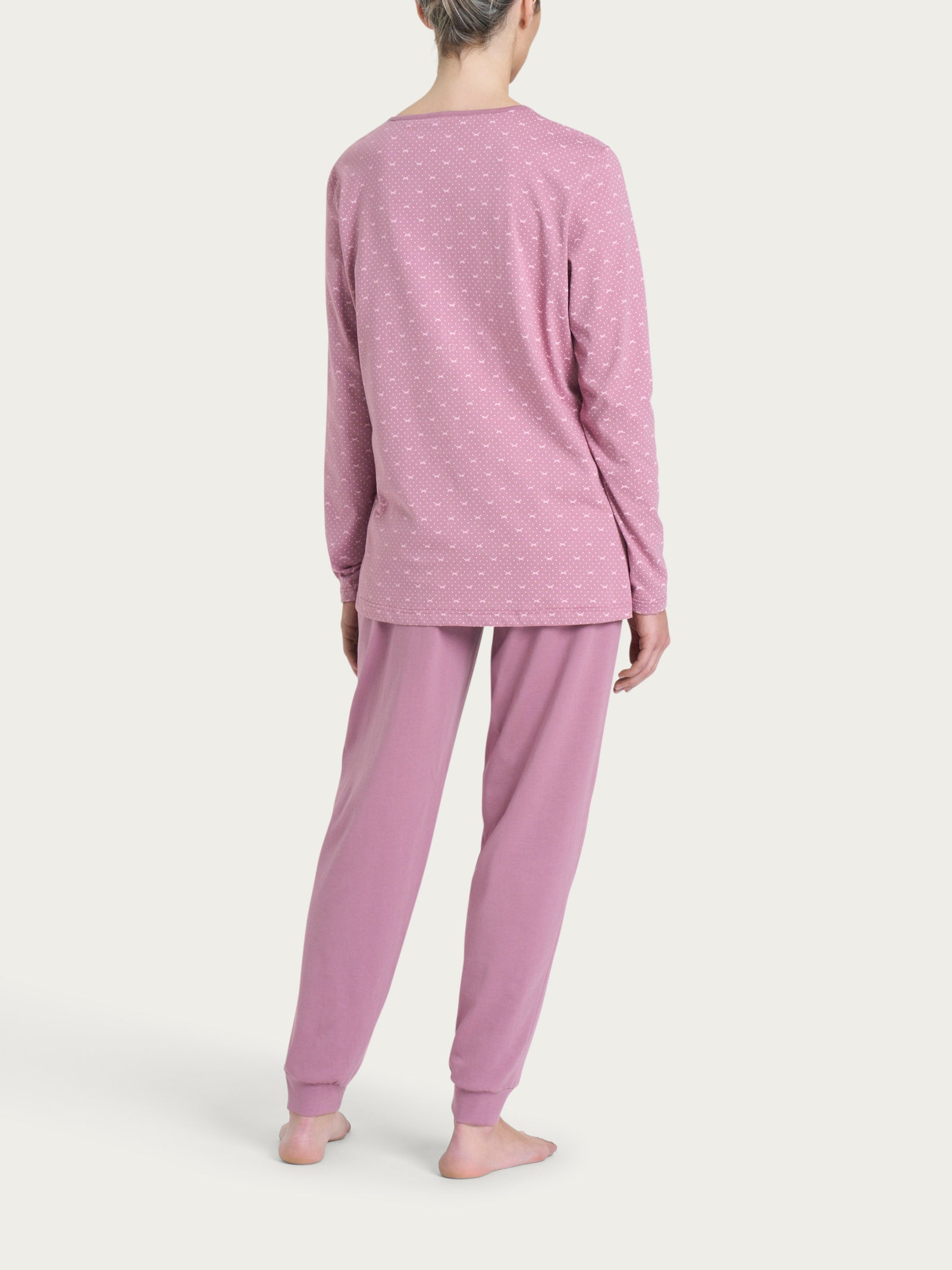 Ragno Jersey Cotone pigiama serafino rosa fantasia Dusky