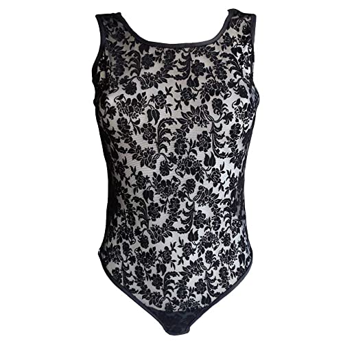 Lady C Body ricamato tulle e modal spalla larga