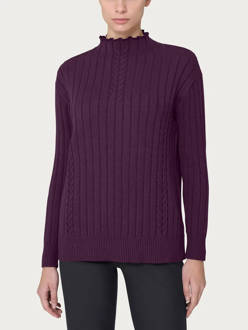 Ragno Four Seasons Lupetto Knit Rib maglia morbida plum perfect