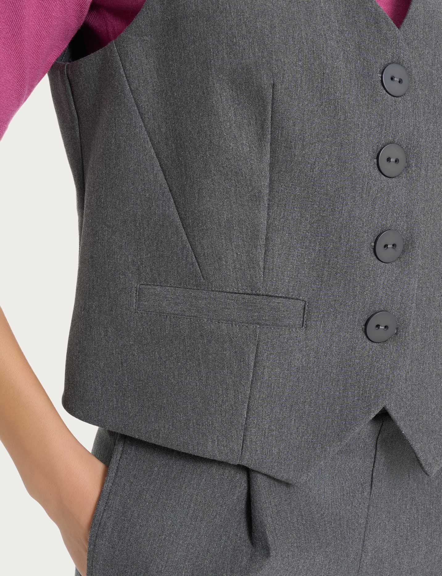 Ragno Compact gilet 4 bottoni ardesia punto Milano