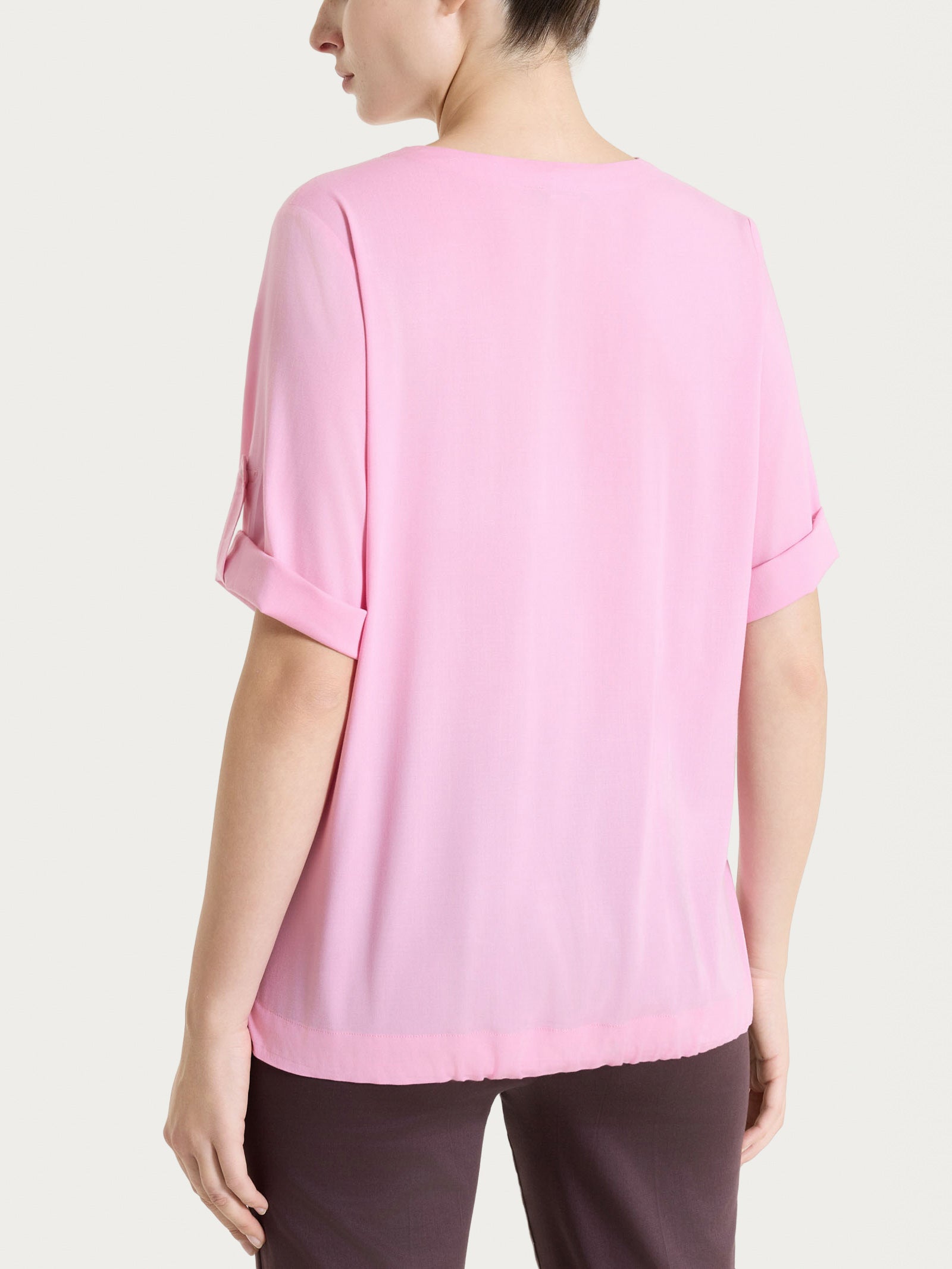 Ragno Gem Blusa Scollo V Voile Stretch Cashmere Rose
