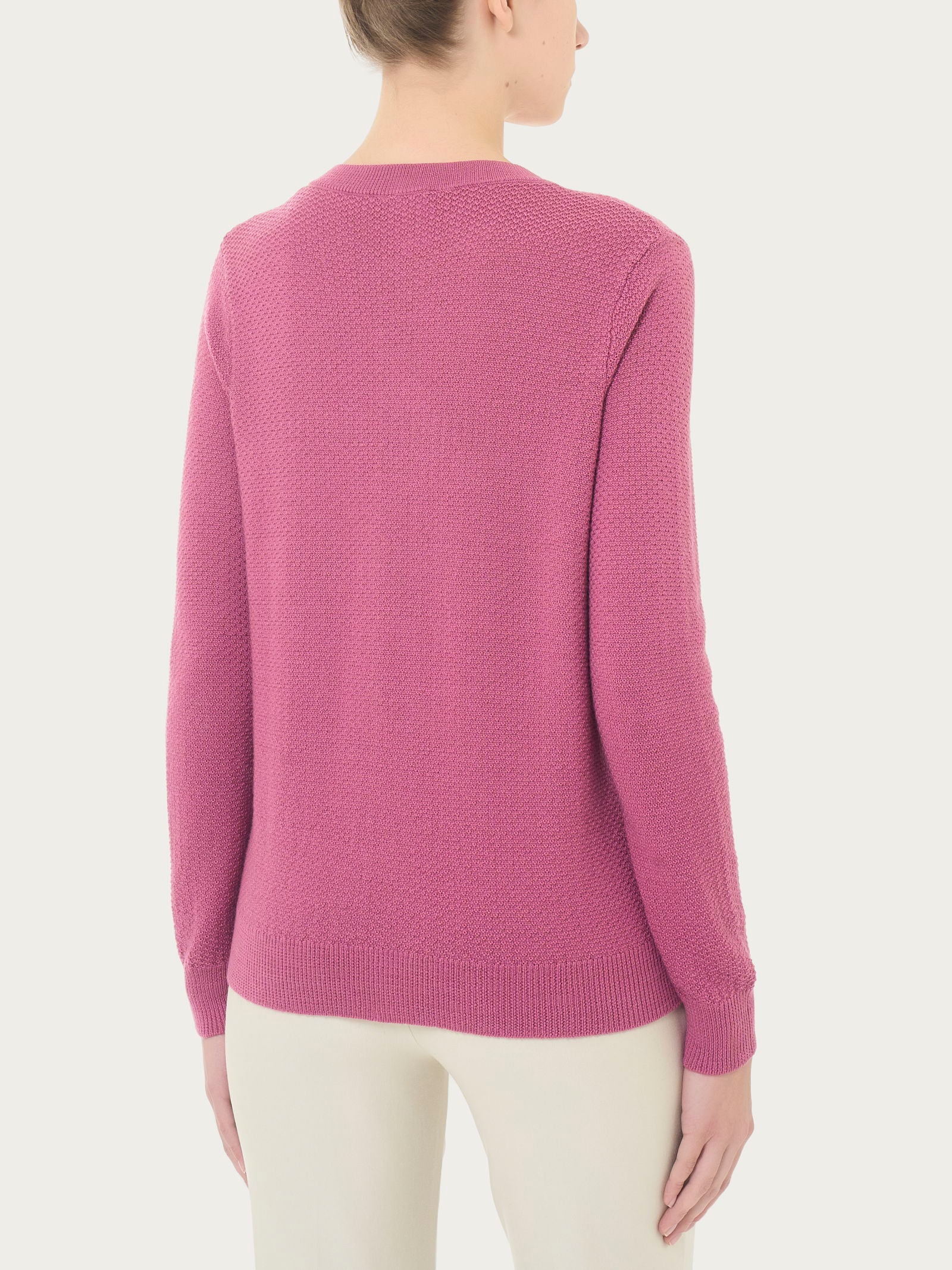 Ragno Merino Soft cardigan corto pura lana red violet