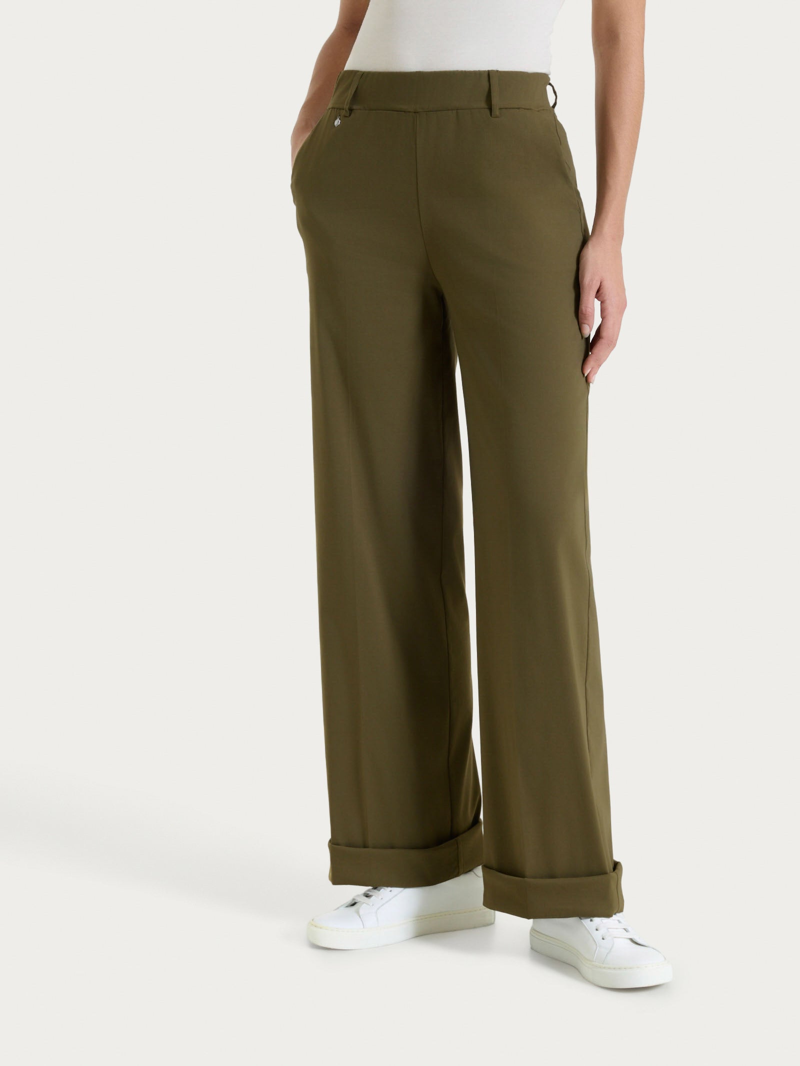 Ragno Super Fresh pantalone ampio Dark Olive cotone
