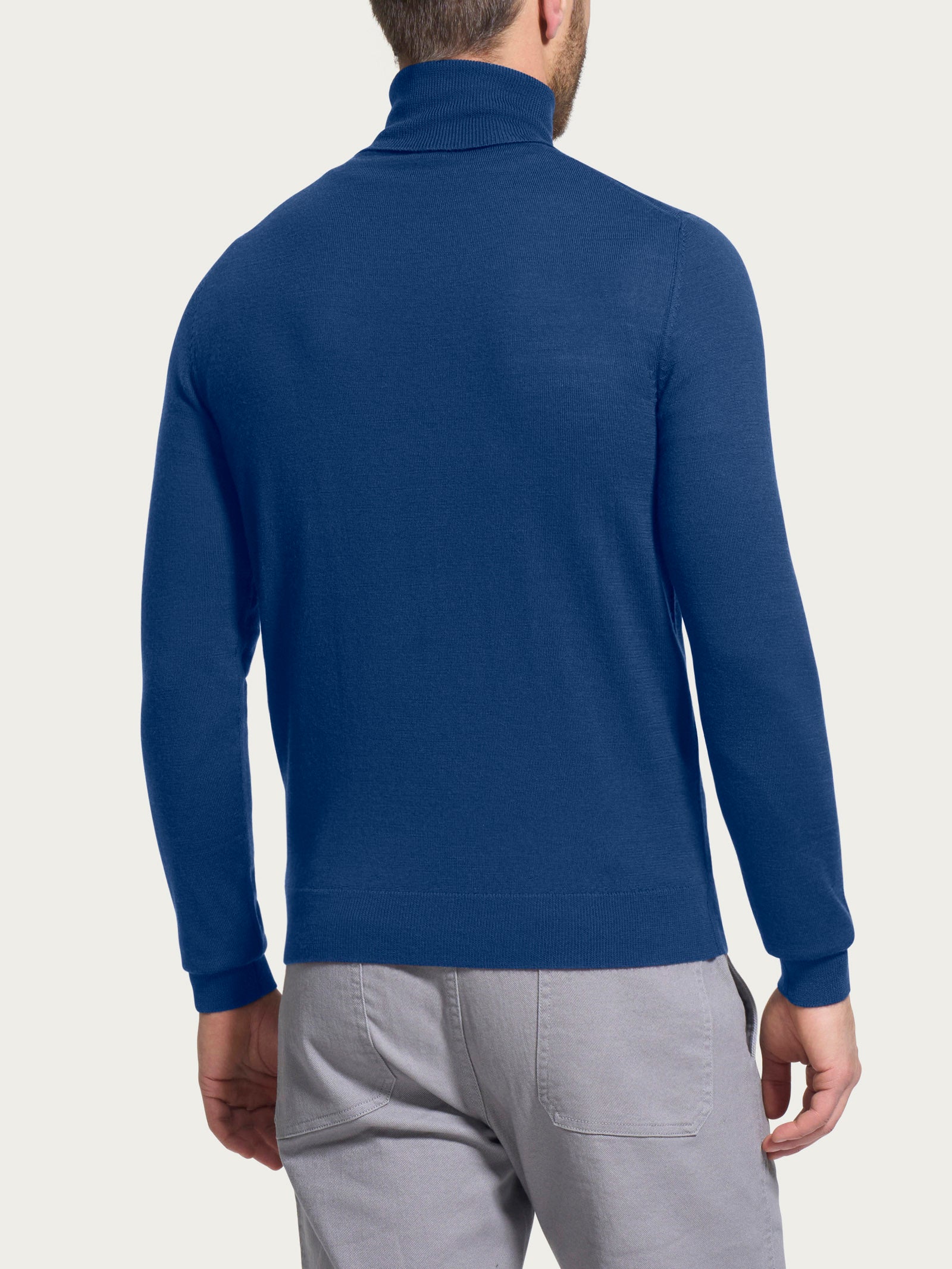 Ragno Merino Soft Dolcevita Maglia blu cobalto lana