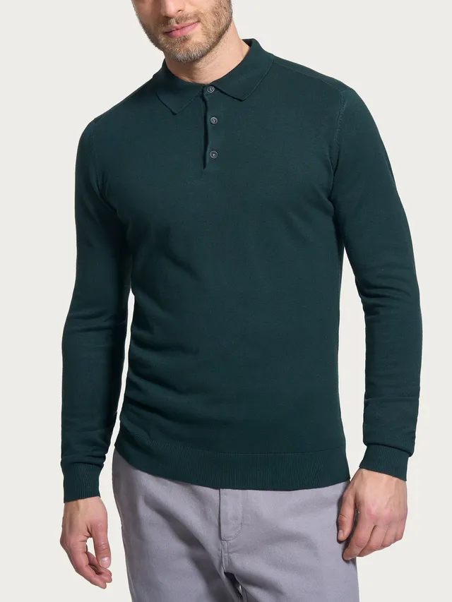 Ragno Four Seasons Polo maglia verde Scarab antipilling