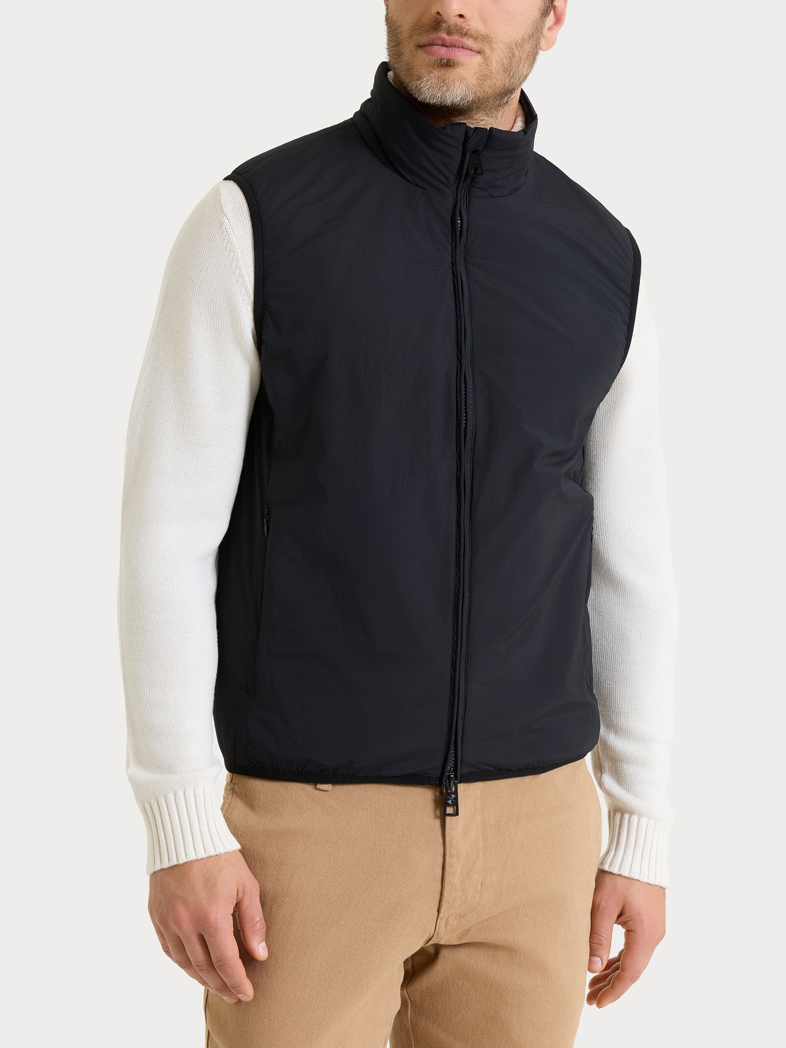 Ragno gilet smanicato 100 grammi lana nero uomo