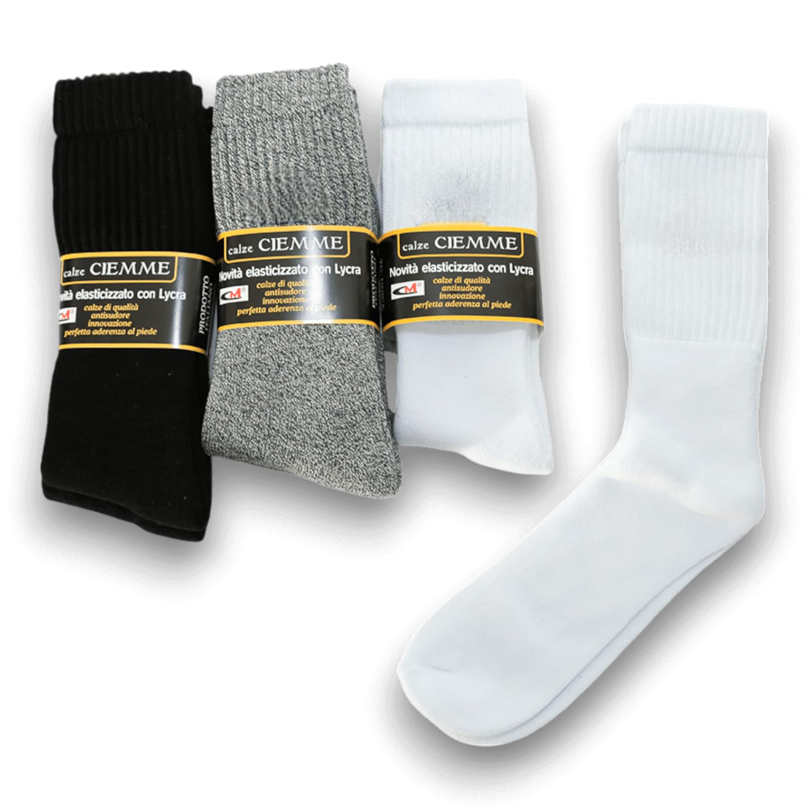 Lady C Calze Corte Cotone Antisudore 3 Paia Grigio