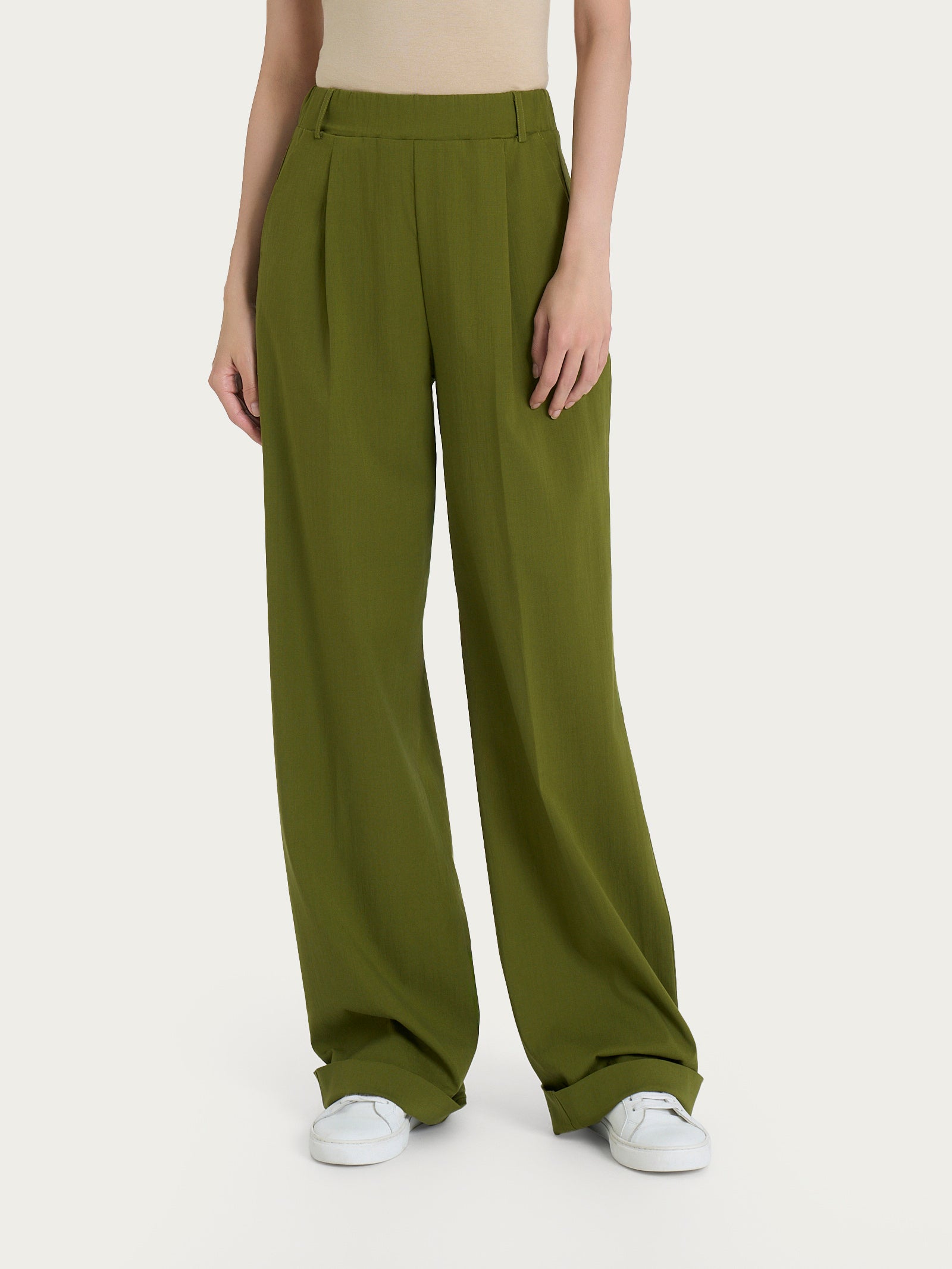 Ragno Super Natural pantalone ampio verde Sphagnum