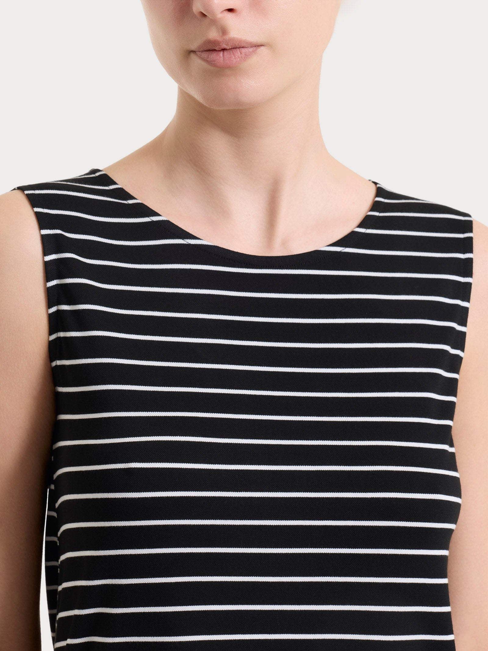 Ragno Summer Light Top Righe Spalla Larga Fant.Nero viscosa