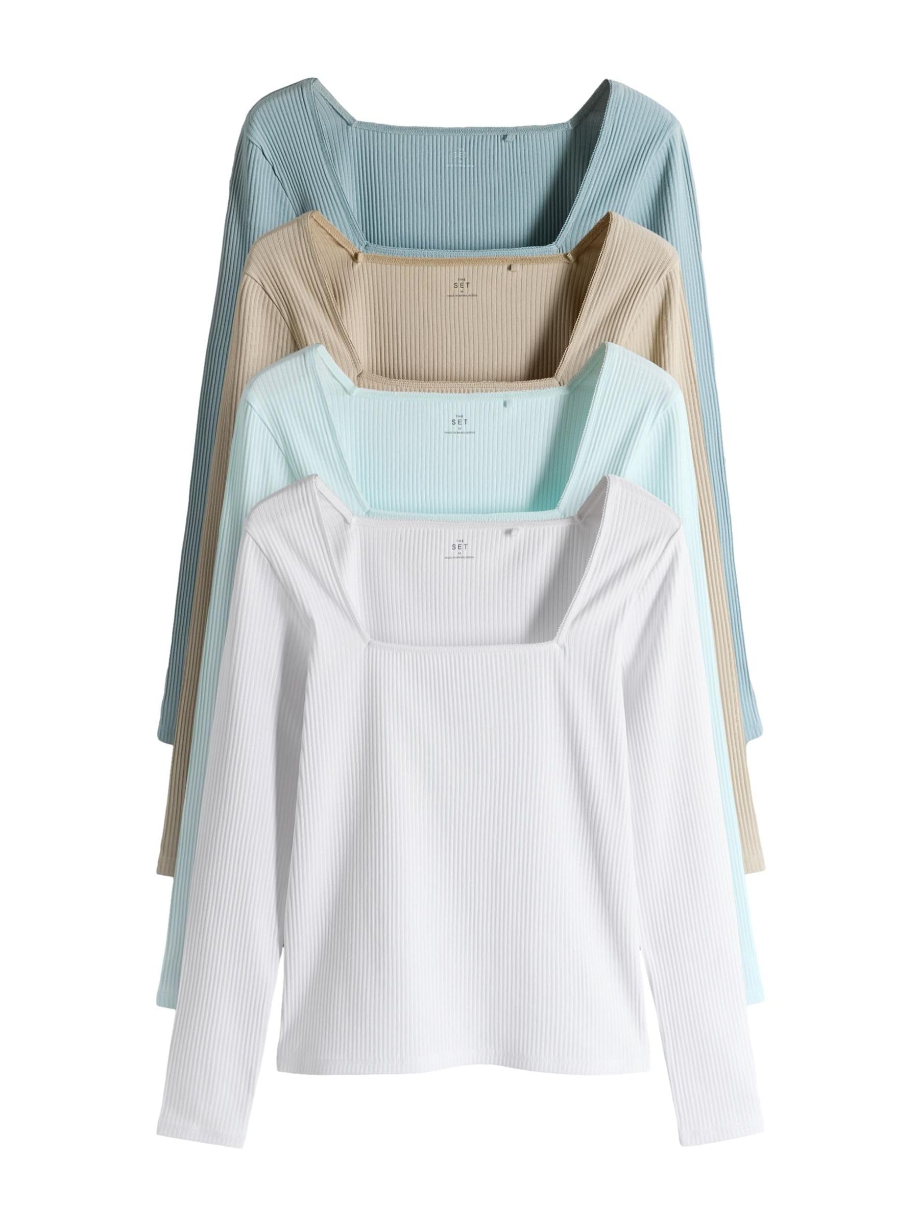 Geo Next THE SET Top Coste Scollo Squadrato Donna 4 Pezzi S