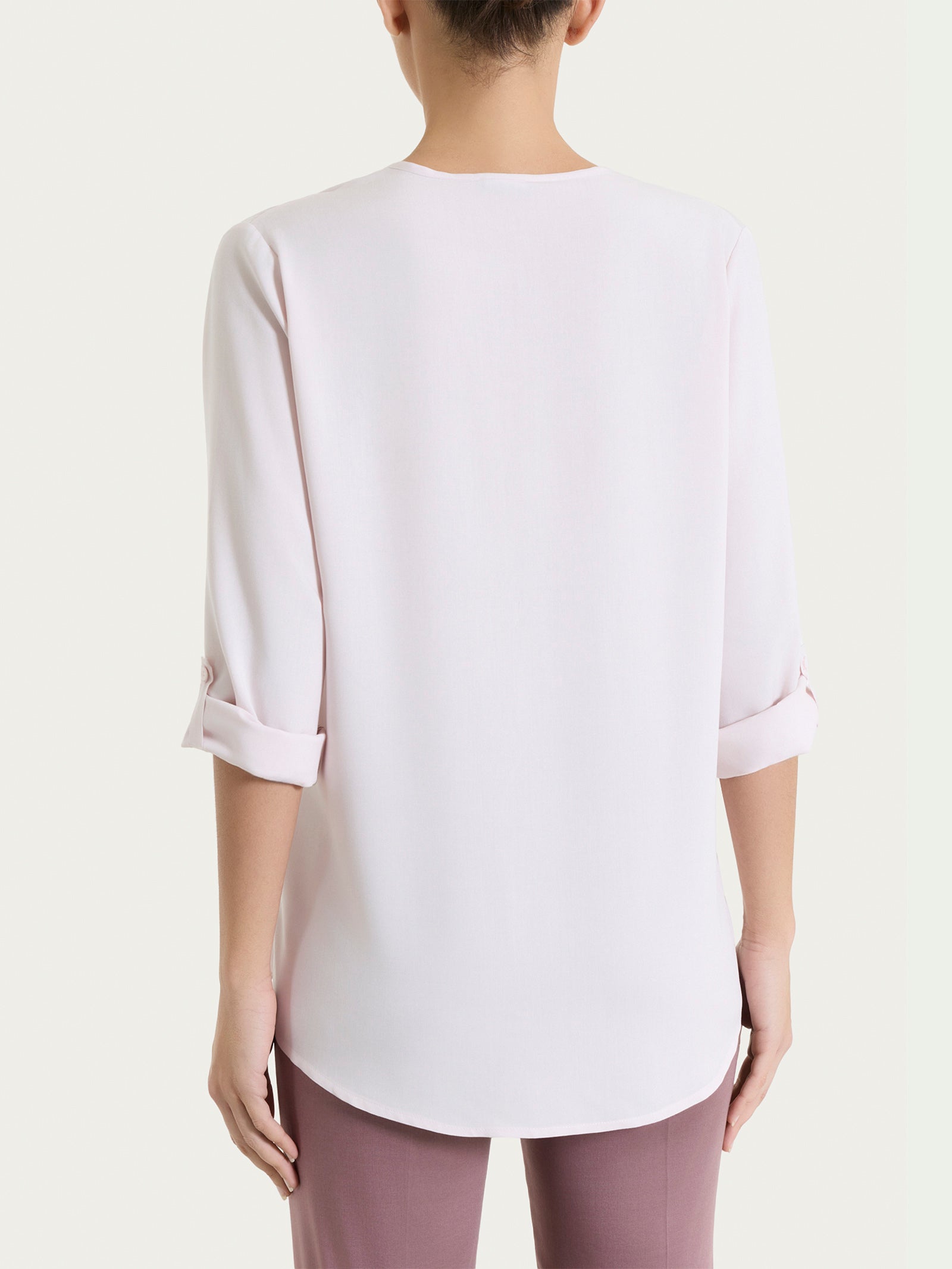 Ragno Voile Stretch serafino blusa rosa Hushed Violet
