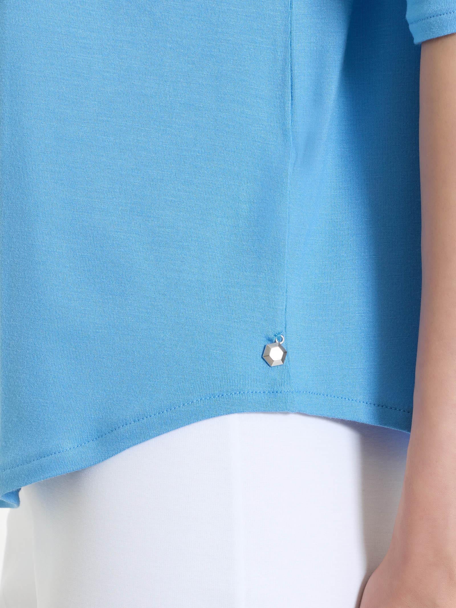 Ragno Viscosa Summer maglietta girocollo Azure Blue manica 3/4