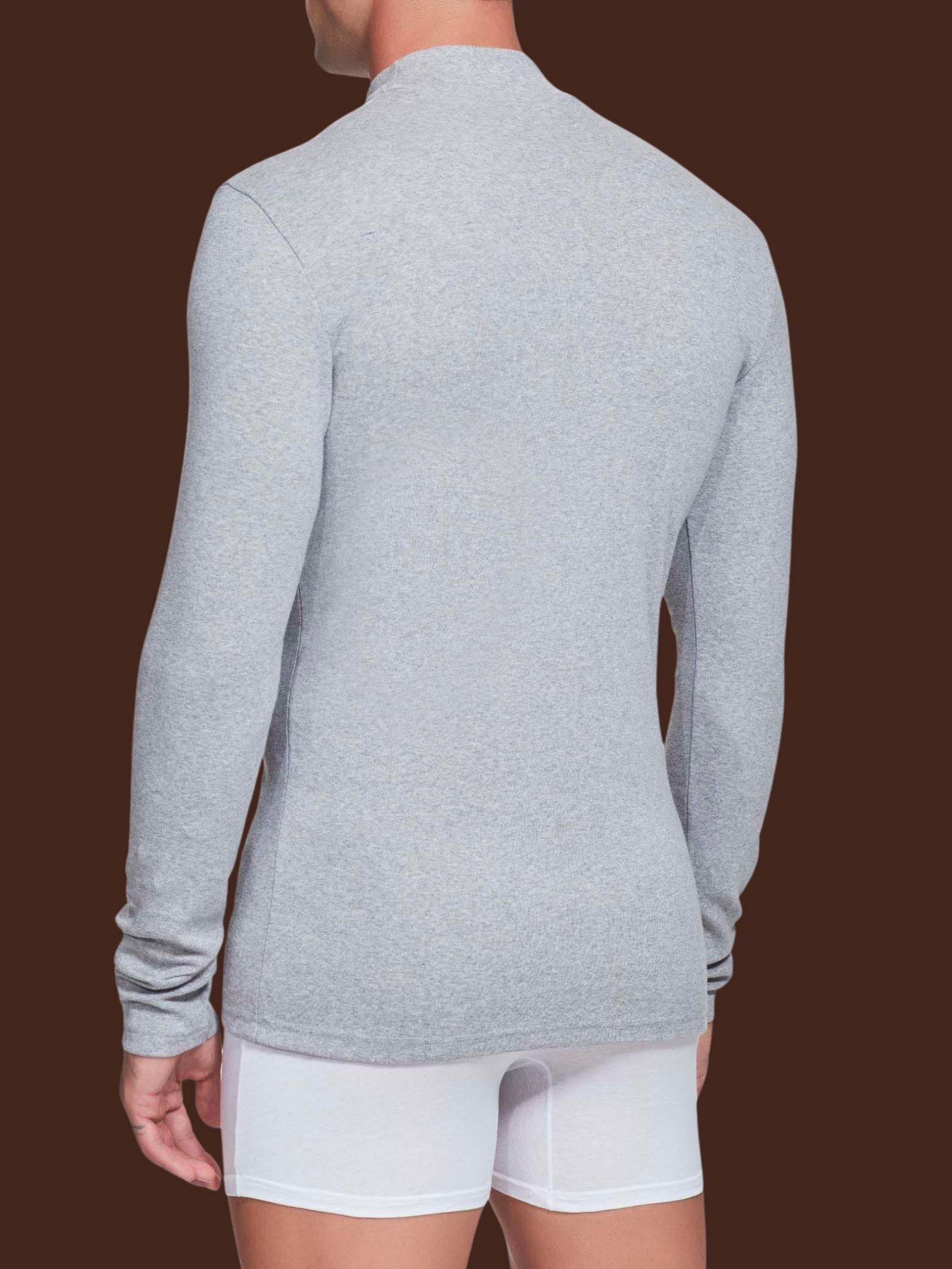 Ragno Caldo Cotone Maglia Lupetto Uomo Argento Mel. Puro Cotone