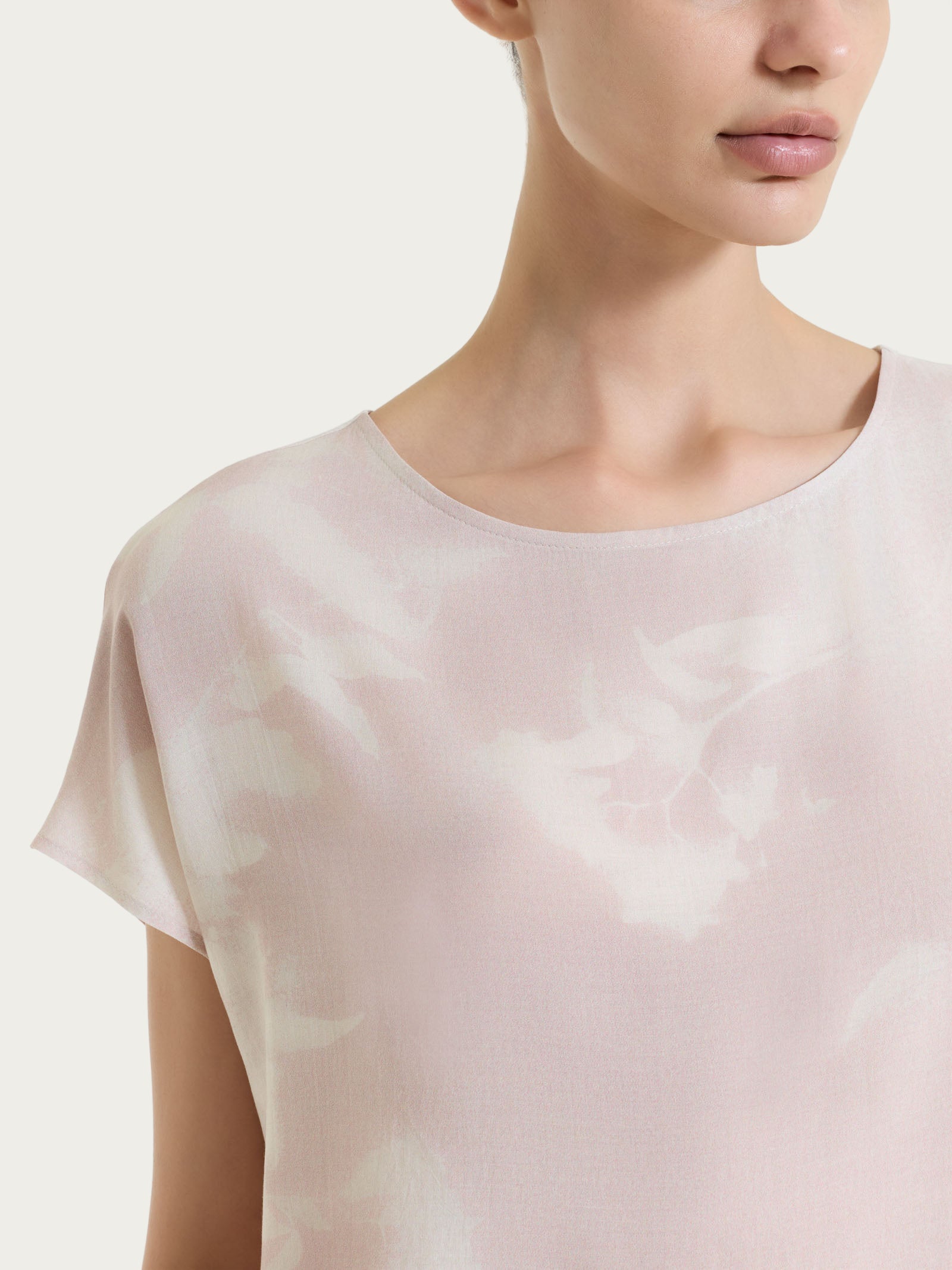 Ragno EcoSeta Blusa Manica Corta Fant.Champignon viscosa