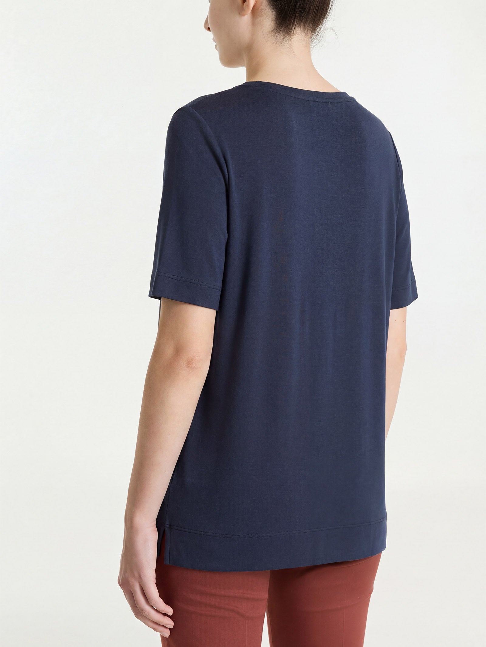 Ragno Viscosa Summer maglietta scollo a V bleu elasticizzata