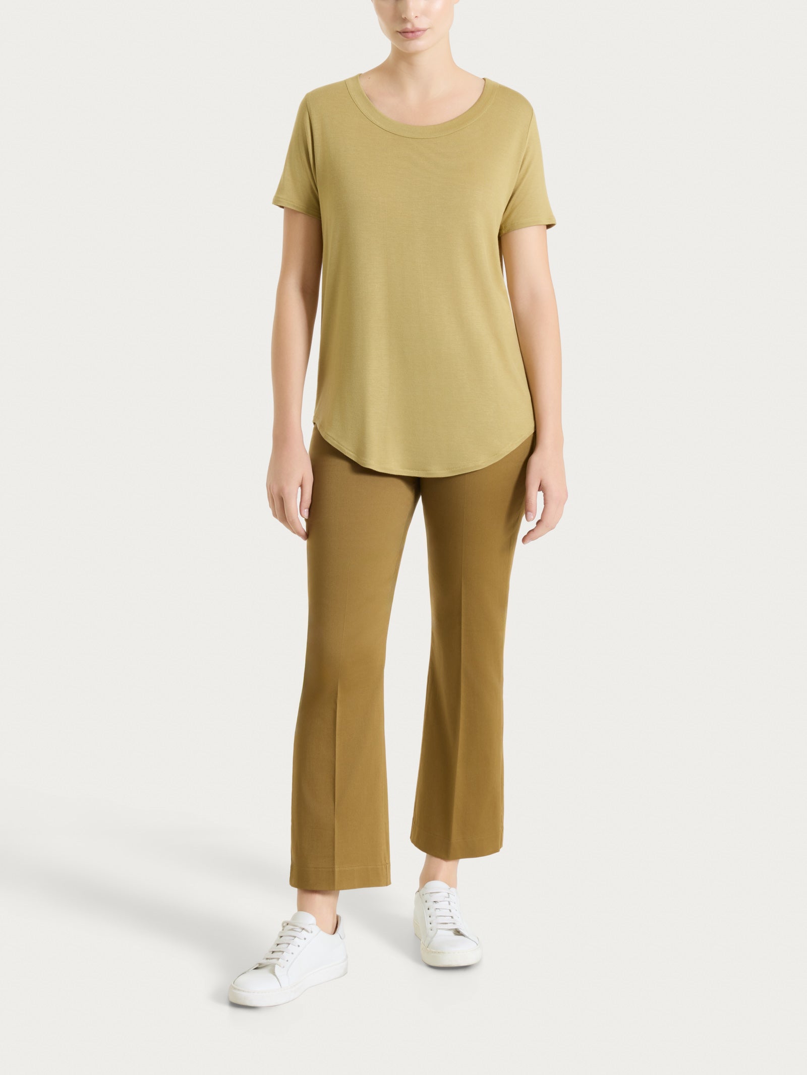 Ragno maglietta manica corta viscosa khaki donna