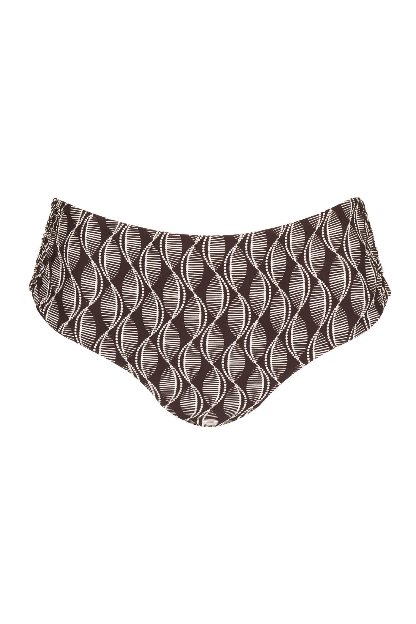 Goldenpoint Seashell slip bikini fianco alto arricciato geometrico bicolore