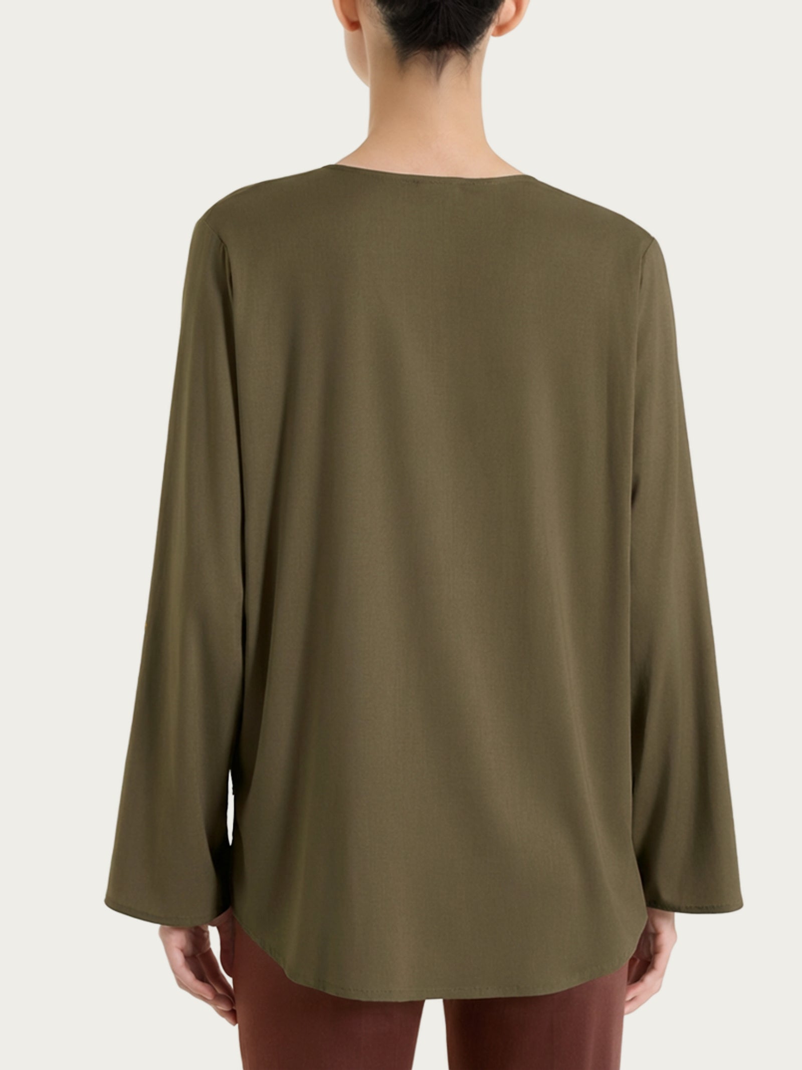 Ragno Voile Stretch camicia manica risvoltabile Dark Olive soft