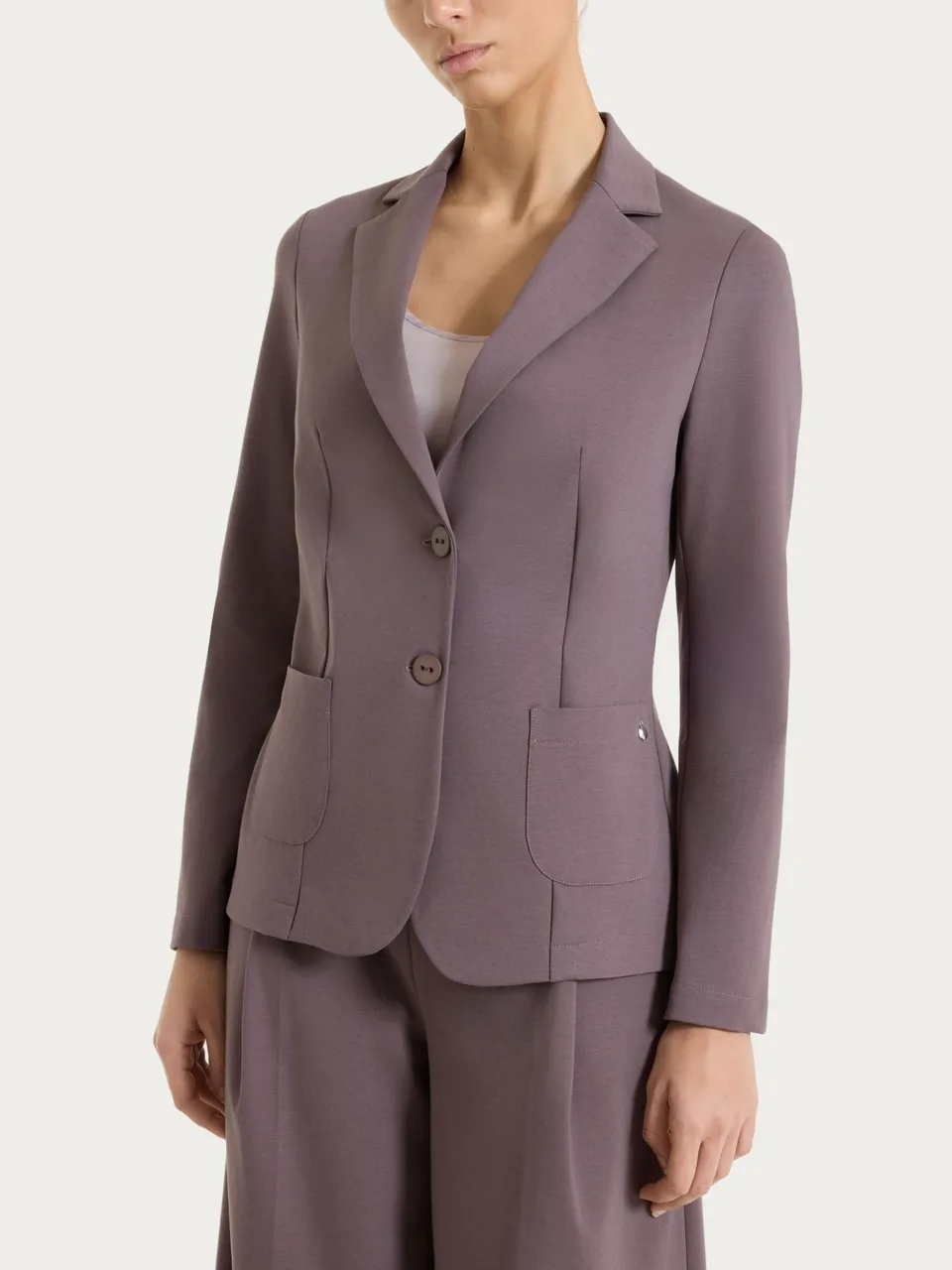 Ragno Compact Light blazer Plum Truffle due bottoni