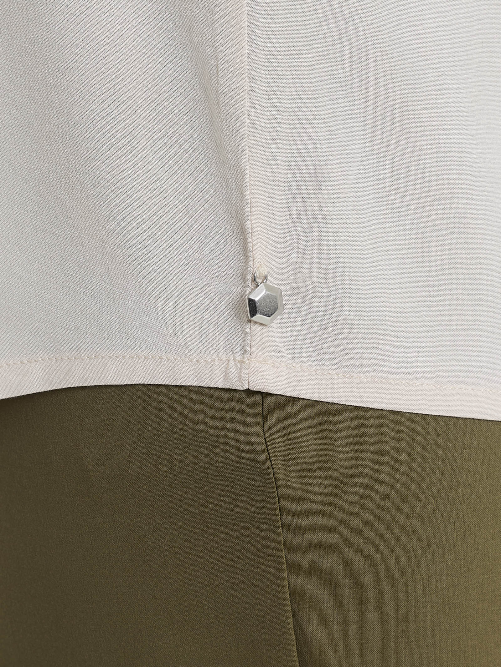 Ragno Voile Stretch blusa scollo V Champignon leggera