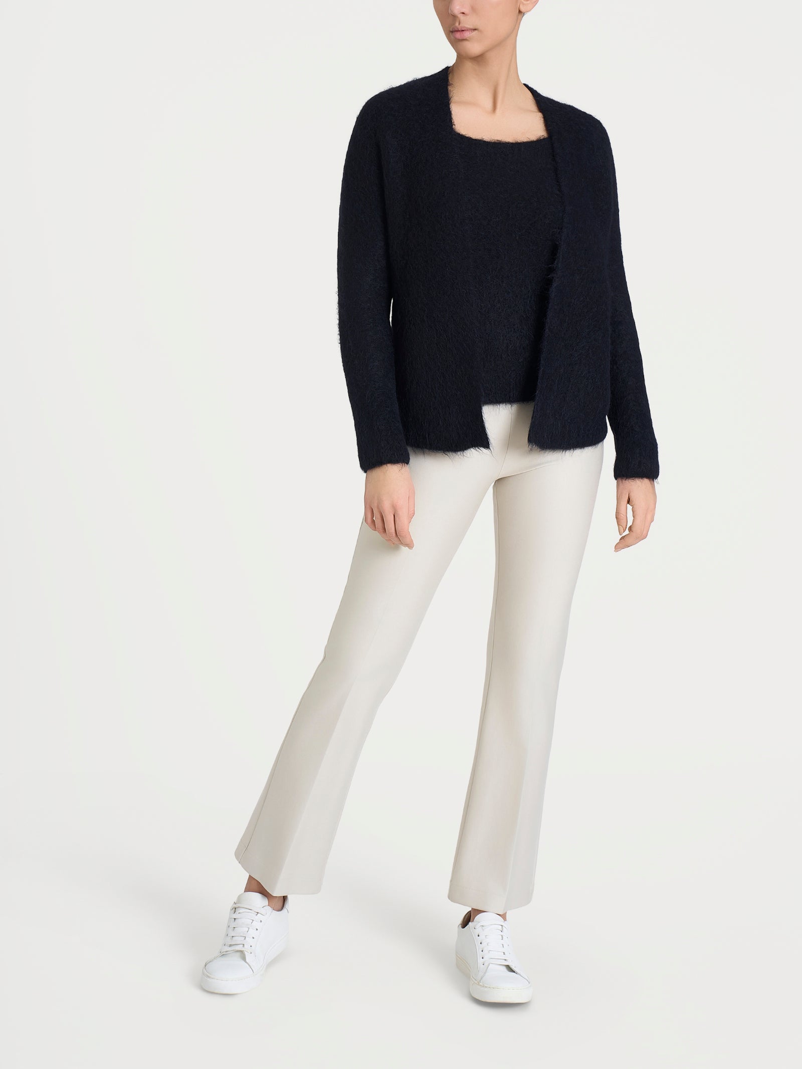Ragno Cardigan aperto misto alpaca Nero