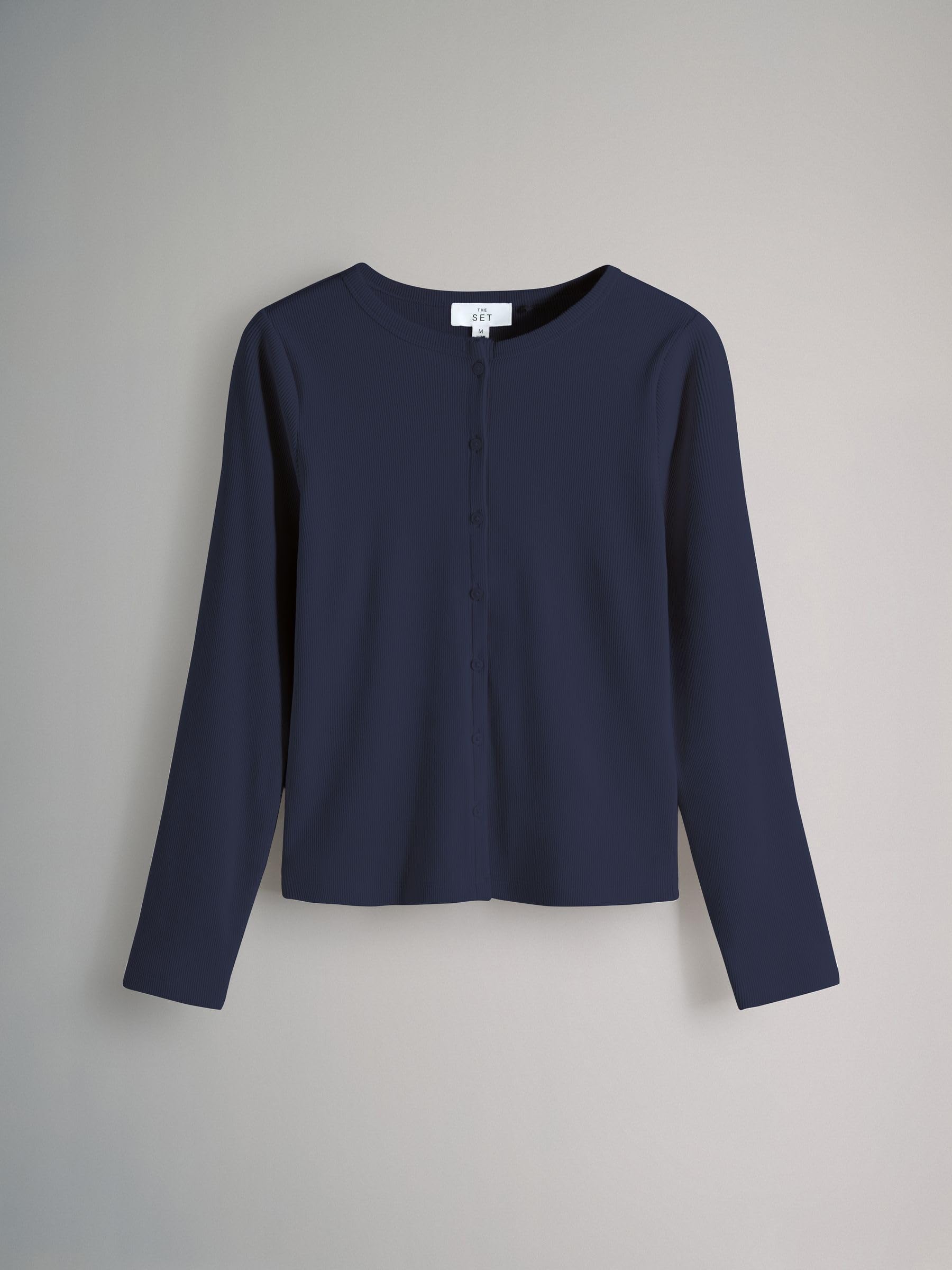 Geo Next The Set cardigan donna maniche lunghe 2 pezzi coste