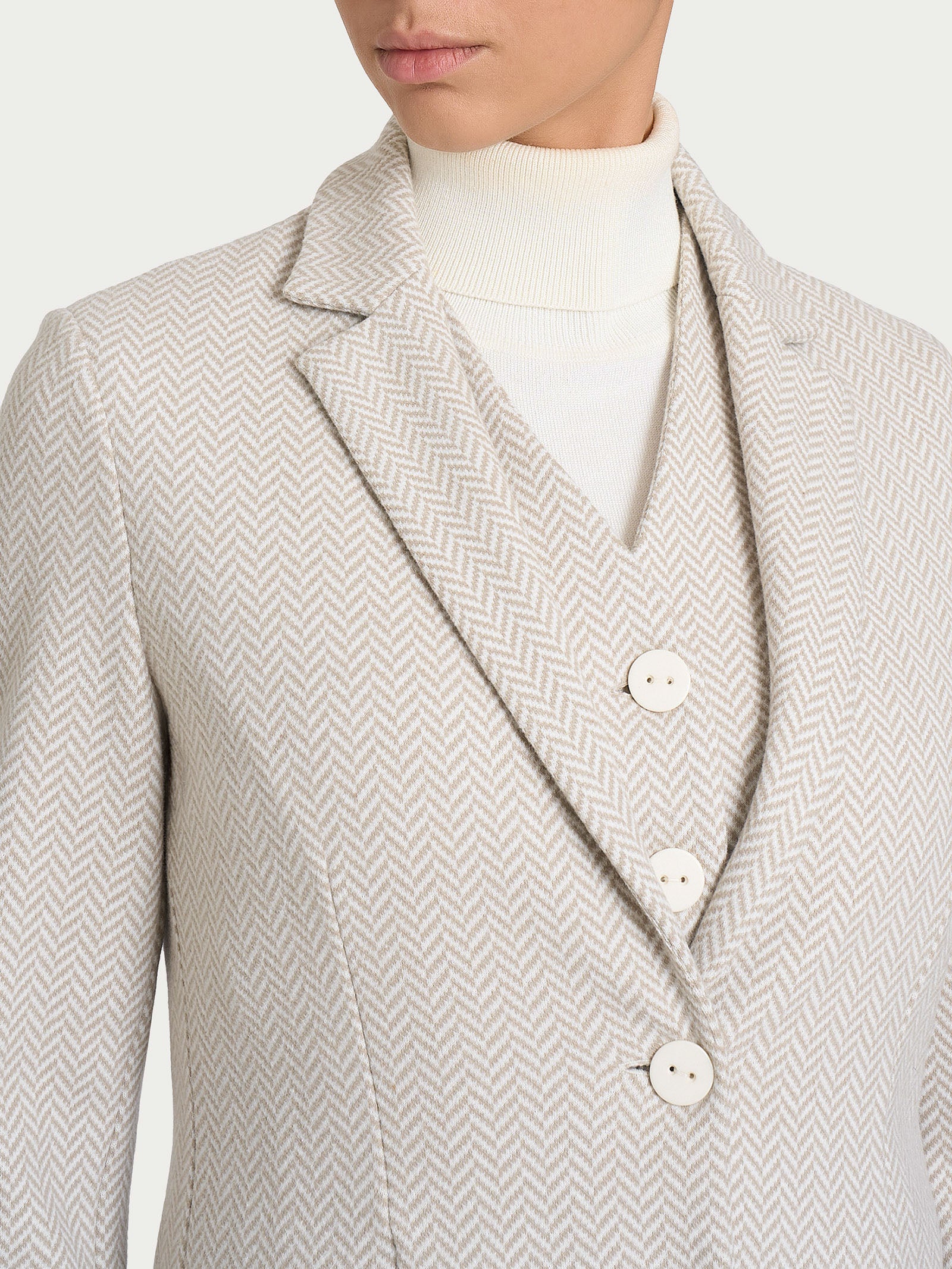 Ragno SL Blazer Due Bottoni Fantasia Avorio jacquard