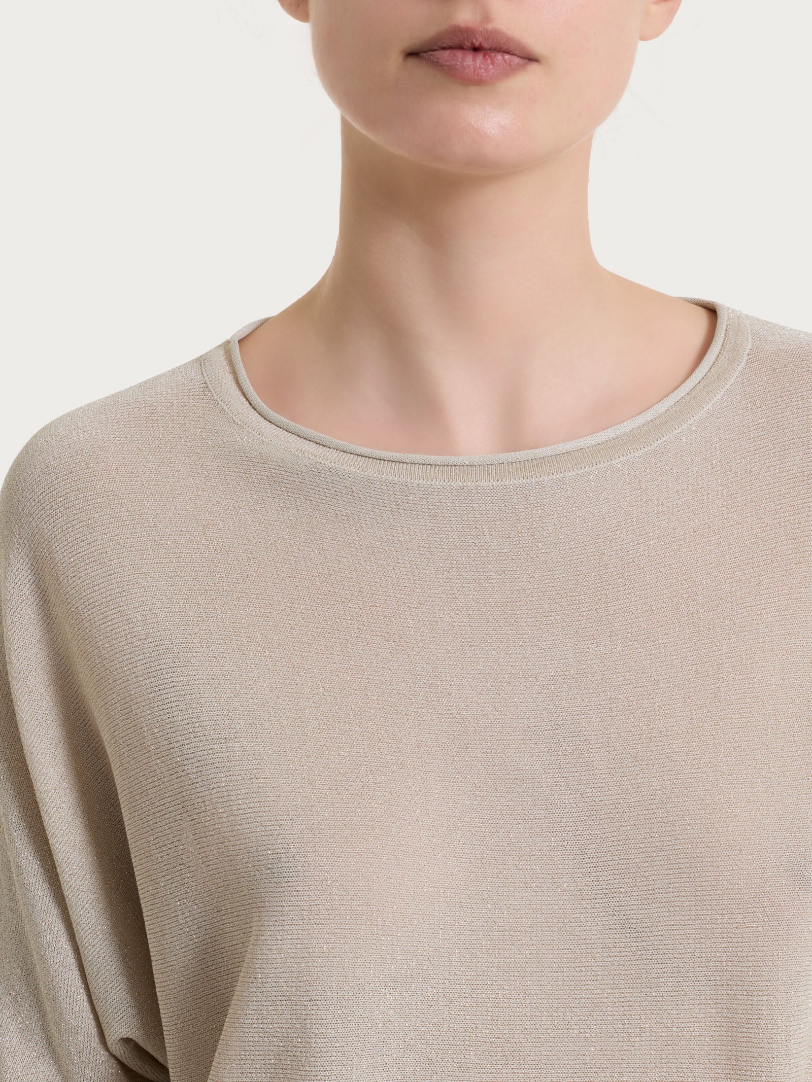 Ragno Crêpe Lurex maglia pipistrello manica 3/4 Champignon